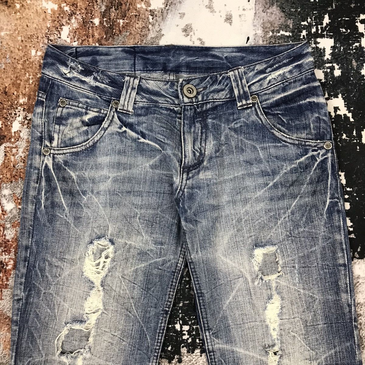 Japanese Brand × Vintage Vintage Japanese Insane Distressed Design Jeans Size 30" / US 8 / IT 44 - 3 Thumbnail
