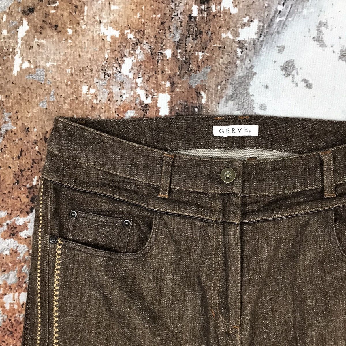 Japanese Brand × Vintage Vintage Japanese Flare Gerve Lace Line Design Jeans Size 32" / US 10 / IT 46 - 3 Thumbnail