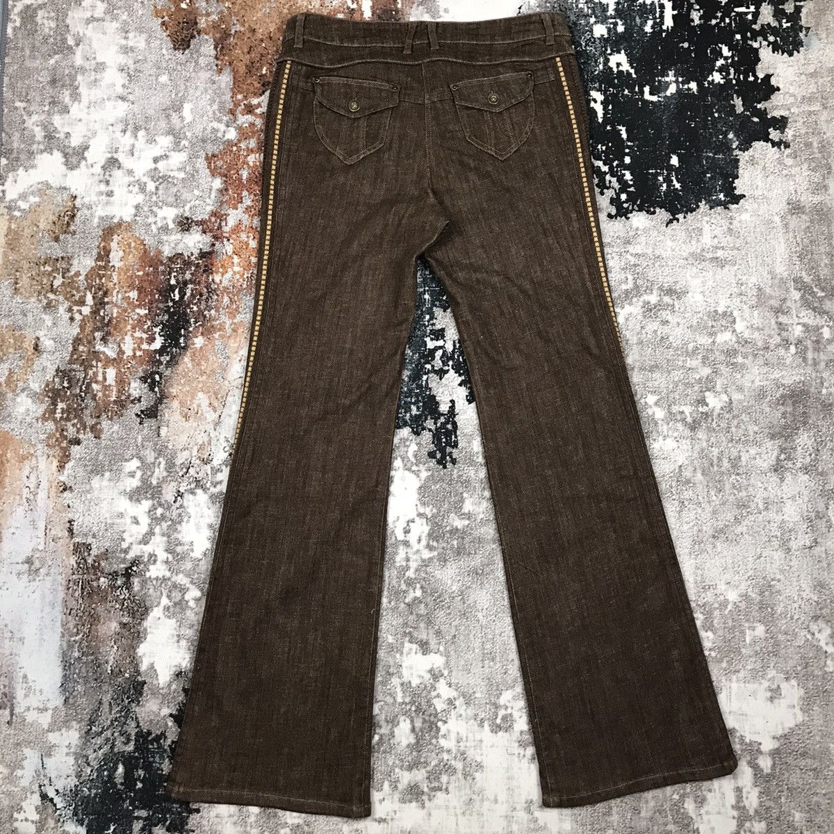 Japanese Brand × Vintage Vintage Japanese Flare Gerve Lace Line Design Jeans Size 32" / US 10 / IT 46 - 5 Thumbnail