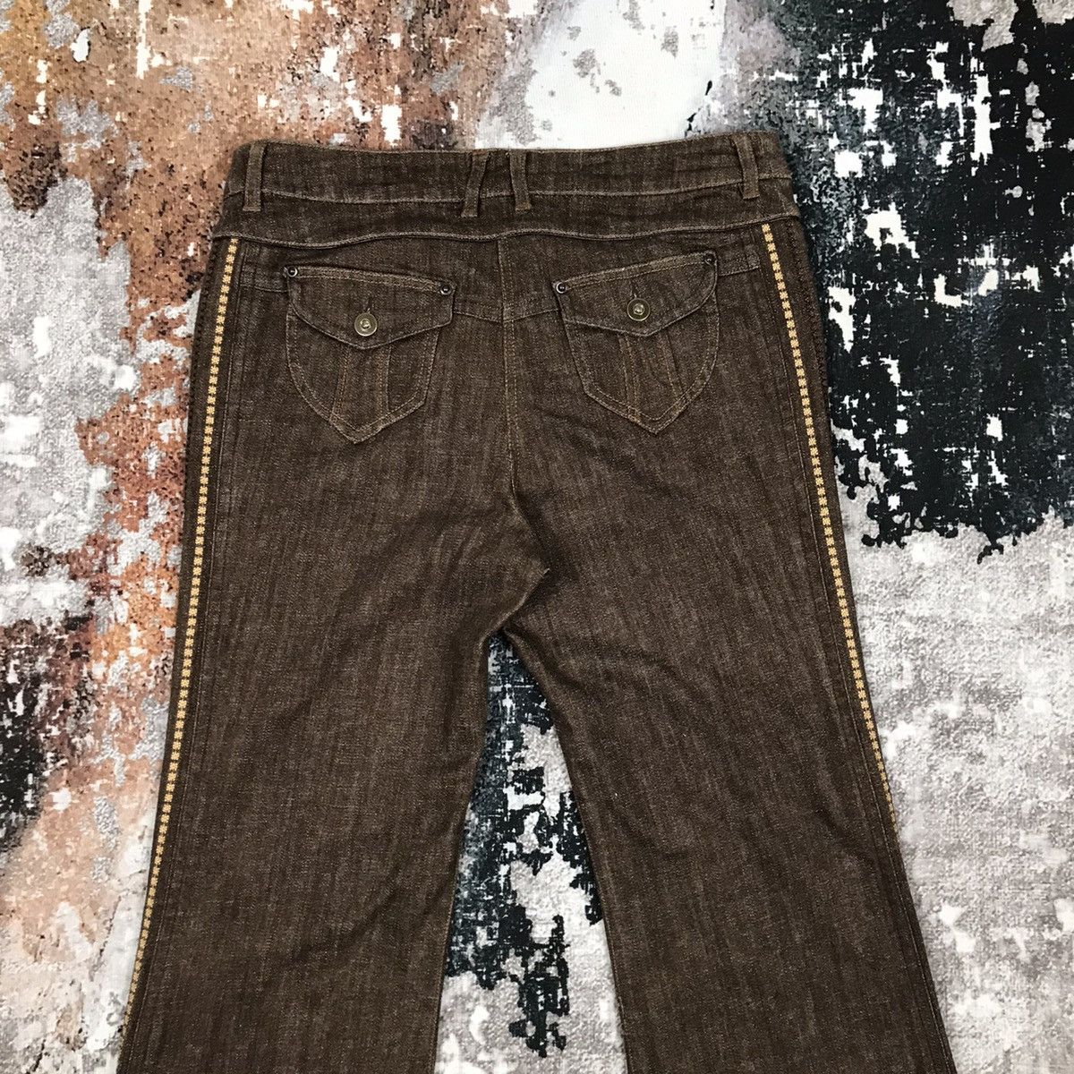 Japanese Brand × Vintage Vintage Japanese Flare Gerve Lace Line Design Jeans Size 32" / US 10 / IT 46 - 6 Thumbnail