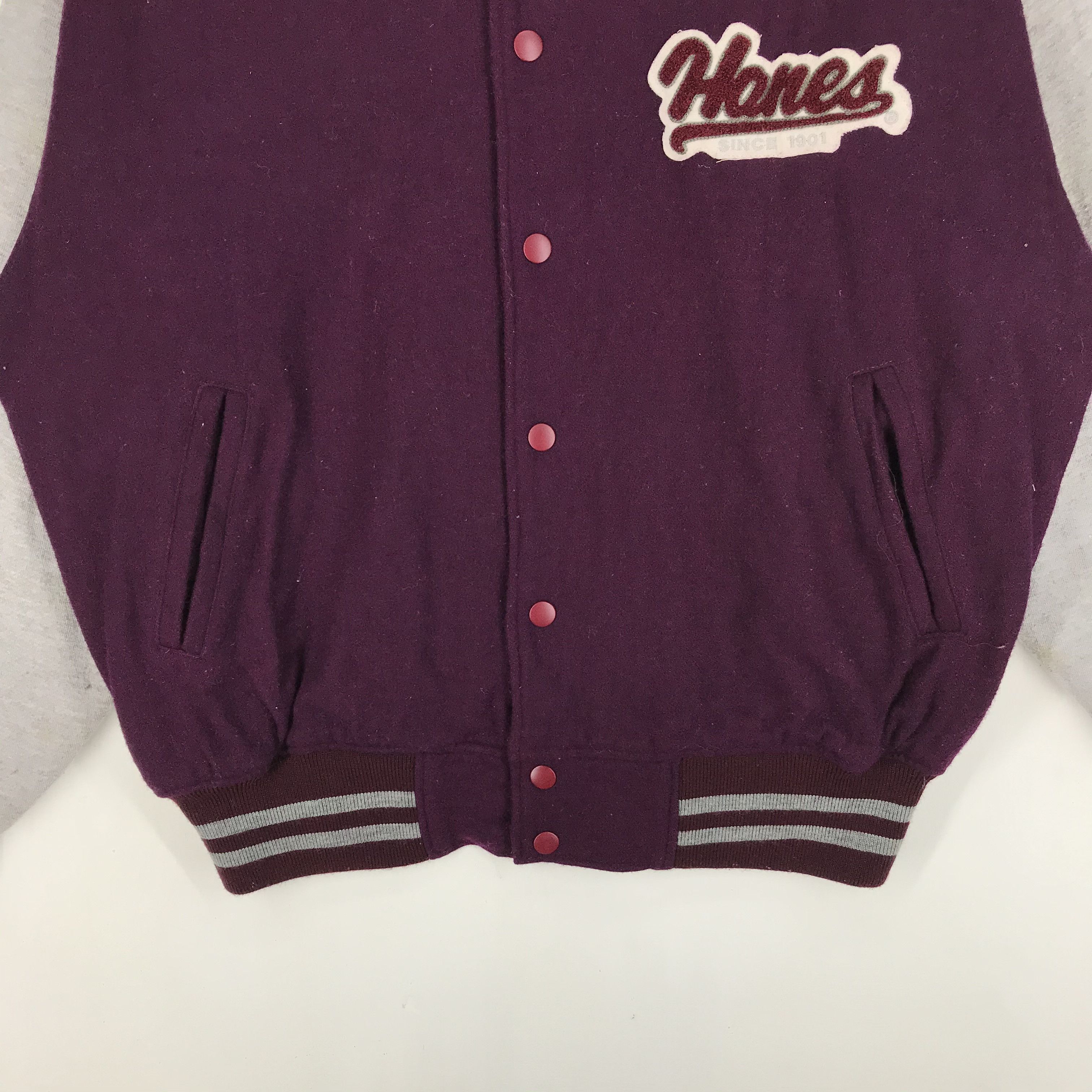 Hanes HANES Button Down Varsity Jacket #2439-85 Size US L / EU 52-54 / 3 - 6 Thumbnail