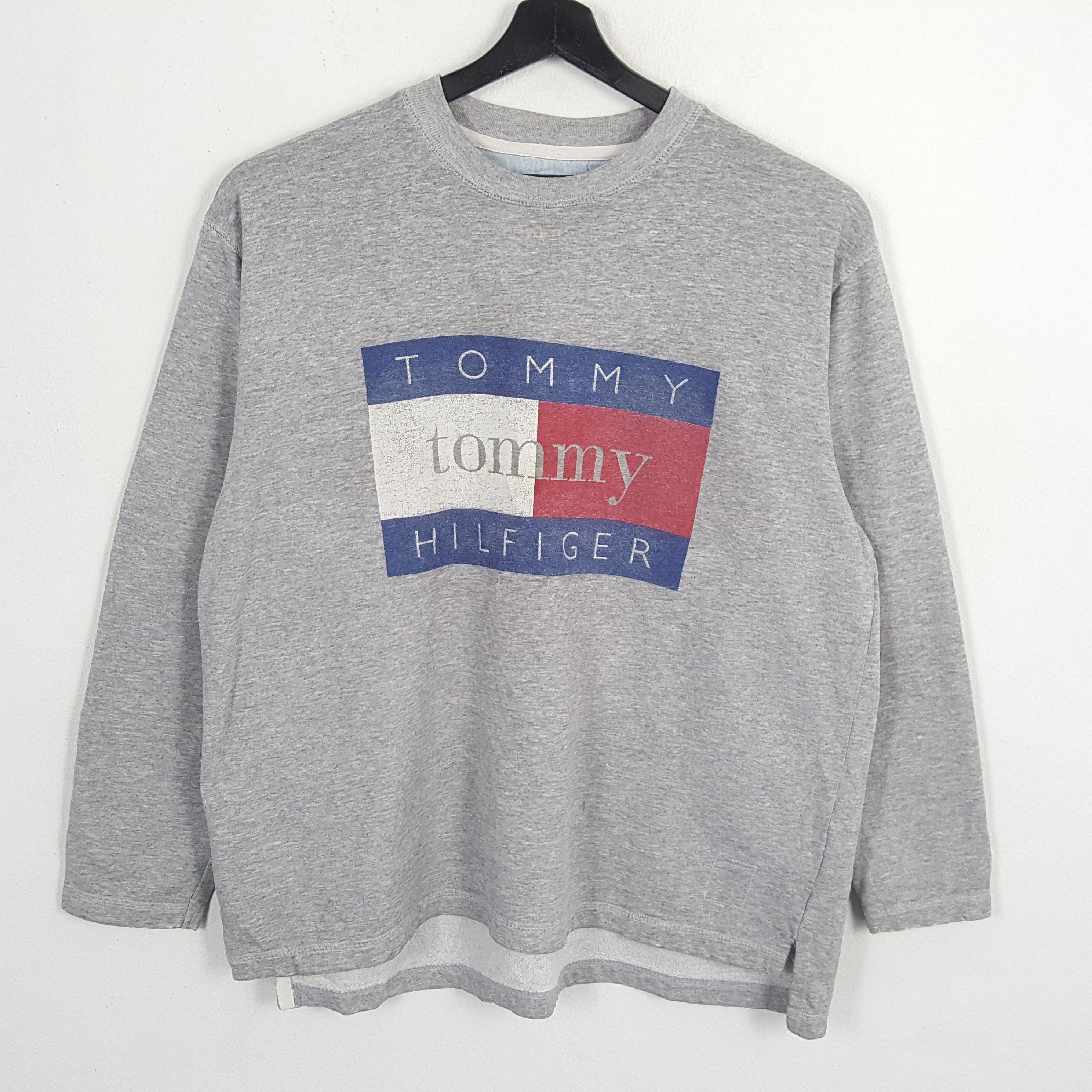 TOMMY HILFIGER Box Logo Style Streetwear Sweatshirt