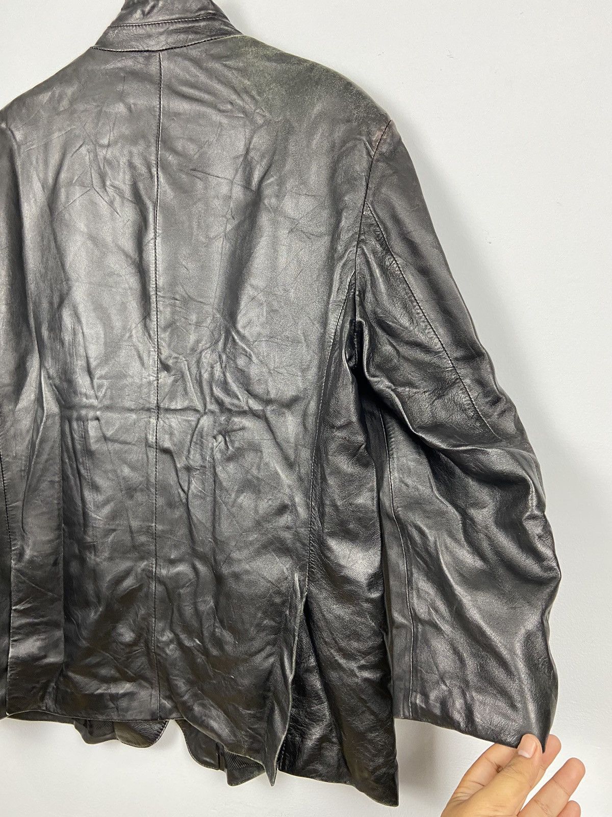 Giorgio Armani Vintage Giorgio Armani Genuine Leather Jacket Size US L / EU 52-54 / 3 - 8 Thumbnail