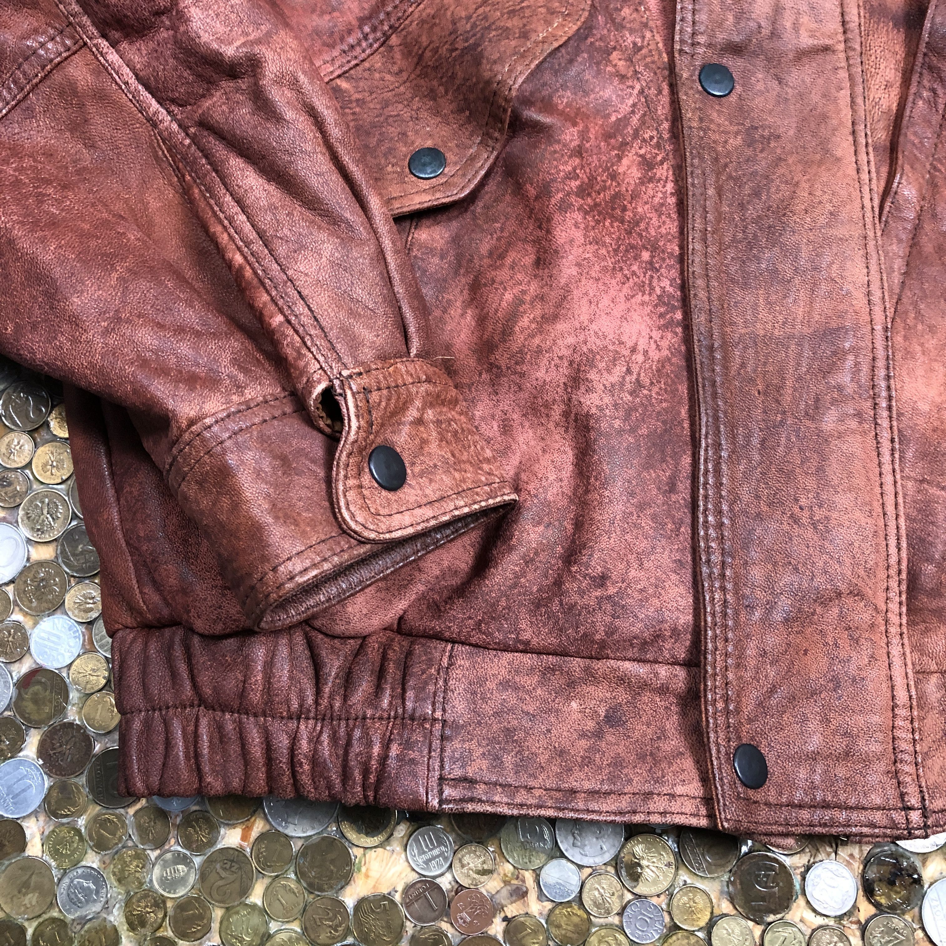 Vintage Vintage varsity leather bomber jacket 90's Size US M / EU 48-50 / 2 - 2 Thumbnail