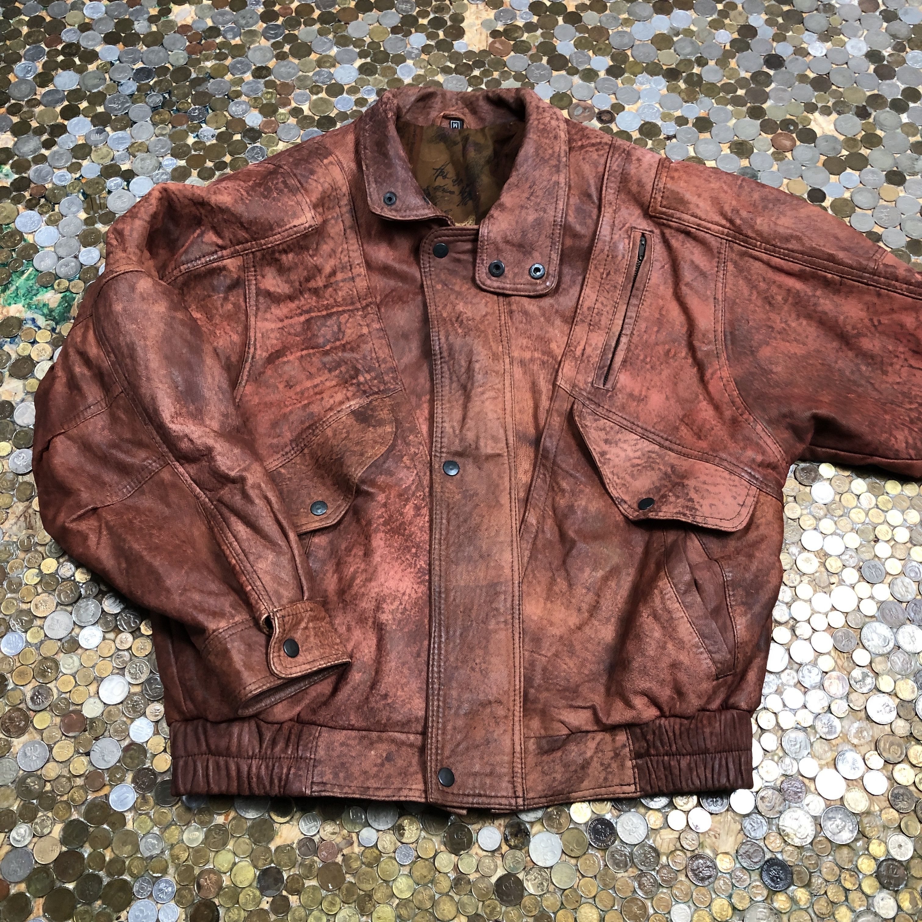 Vintage Vintage varsity leather bomber jacket 90's Size US M / EU 48-50 / 2 - 1 Thumbnail