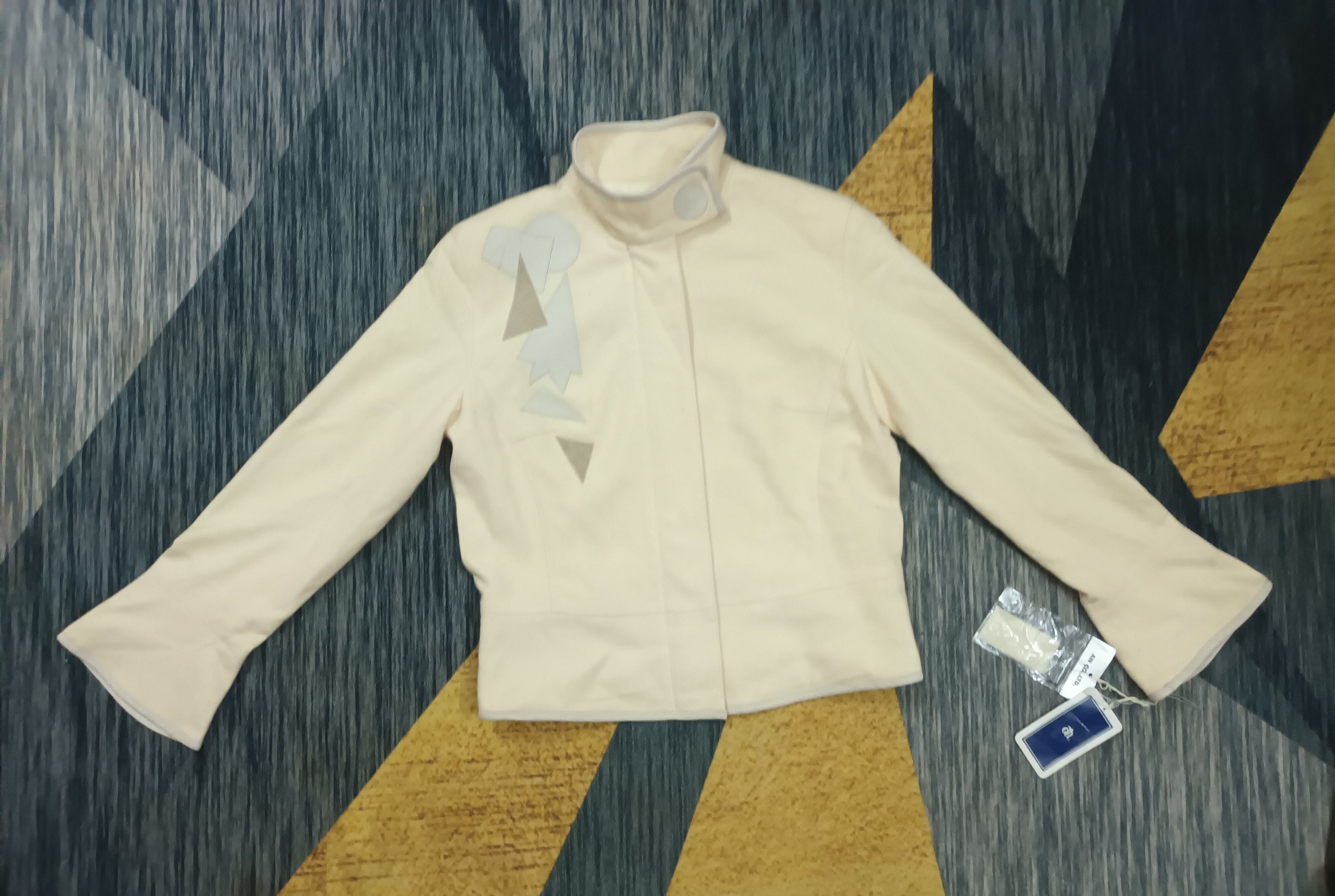 image of Louis Feraud Zipper Jacket in Light Yellow, Women's (Size Small)