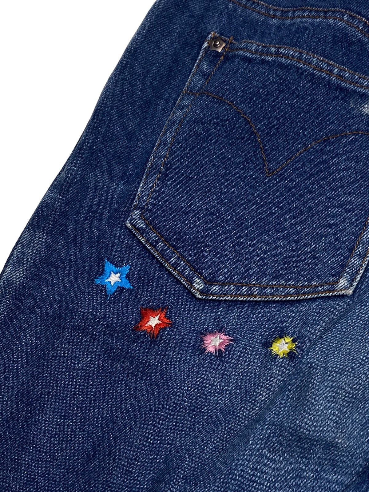 Hysteric Glamour × Japanese Brand 1990s Angel Blue - Rainbow Hagi Patchwork Denim Size US 28 / EU 44 - 10 Thumbnail