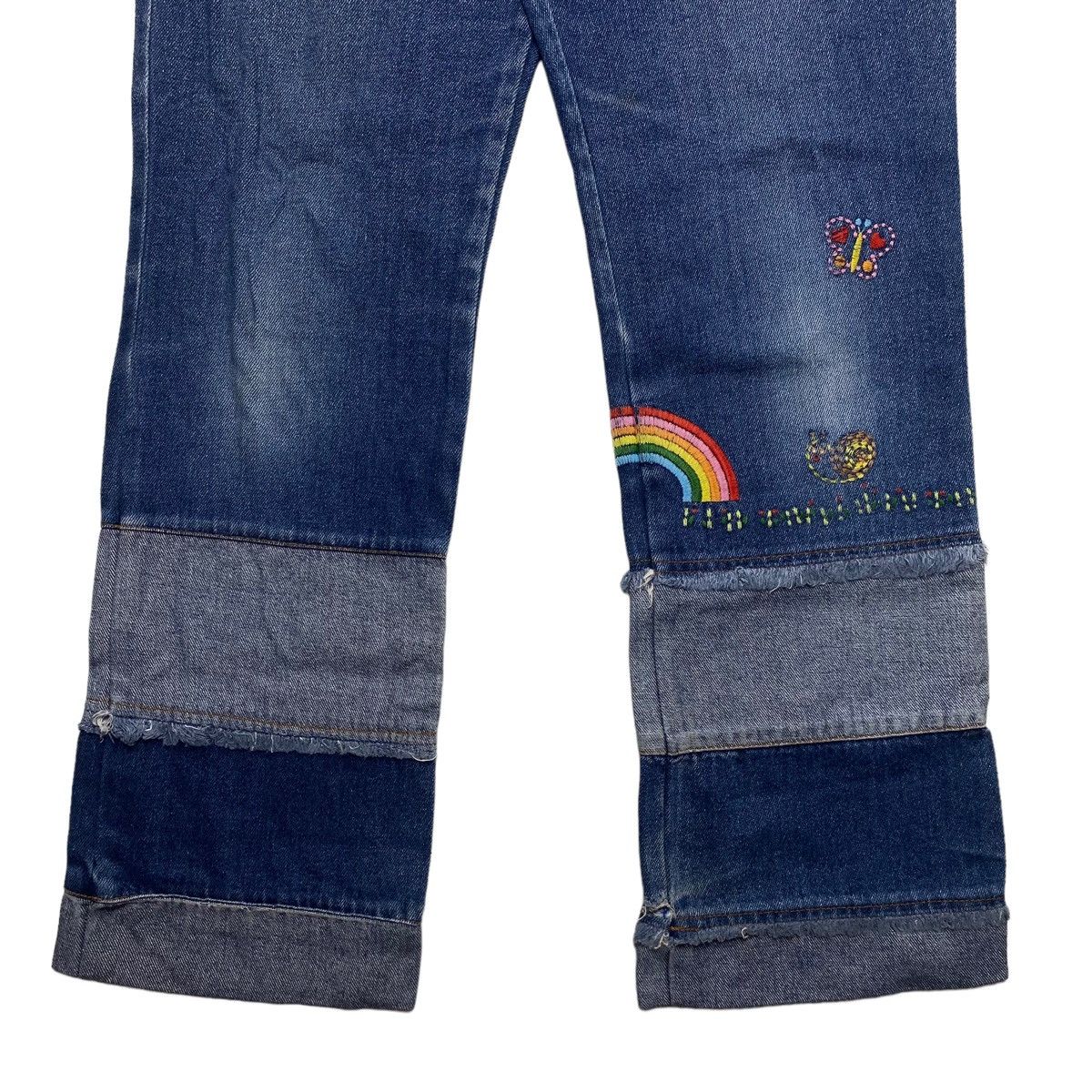 Hysteric Glamour × Japanese Brand 1990s Angel Blue - Rainbow Hagi Patchwork Denim Size US 28 / EU 44 - 4 Thumbnail