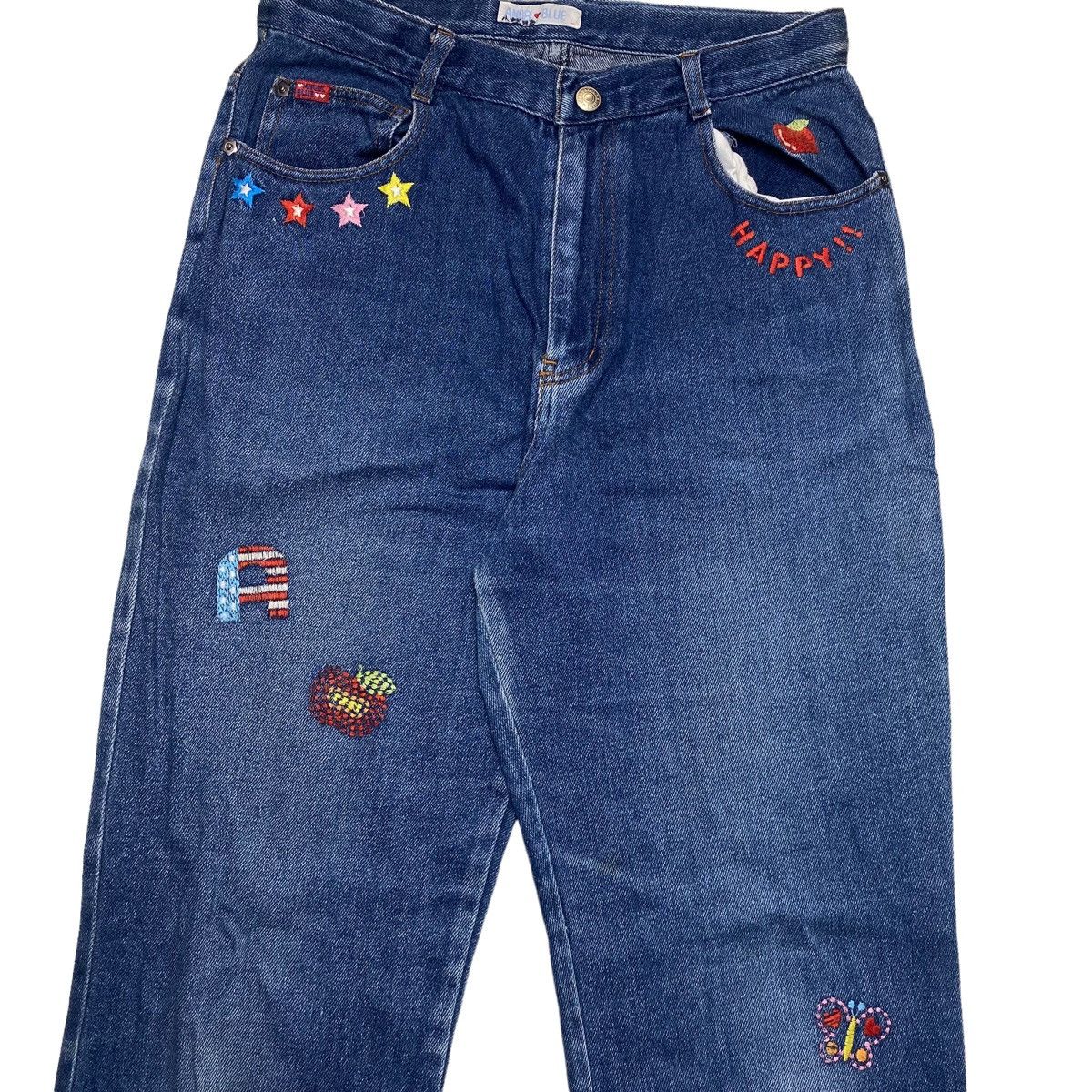 Hysteric Glamour × Japanese Brand 1990s Angel Blue - Rainbow Hagi Patchwork Denim Size US 28 / EU 44 - 3 Thumbnail