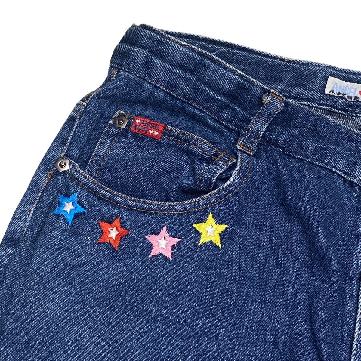 Hysteric Glamour × Japanese Brand 1990s Angel Blue - Rainbow Hagi Patchwork Denim Size US 28 / EU 44 - 7 Thumbnail