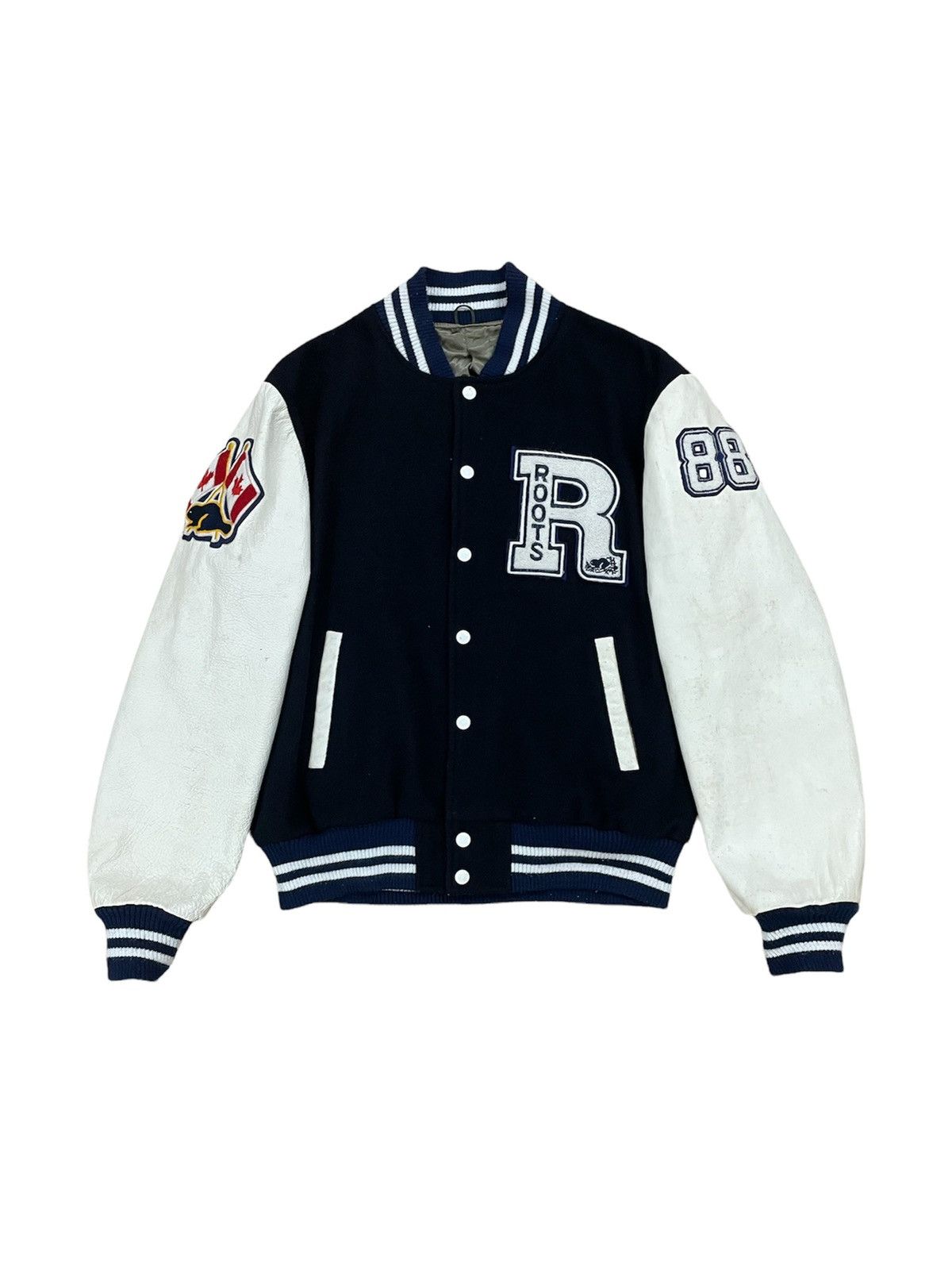 Vintage Vintage Roots Canada Varsity Bomber Jacket Letterman Coat | Grailed