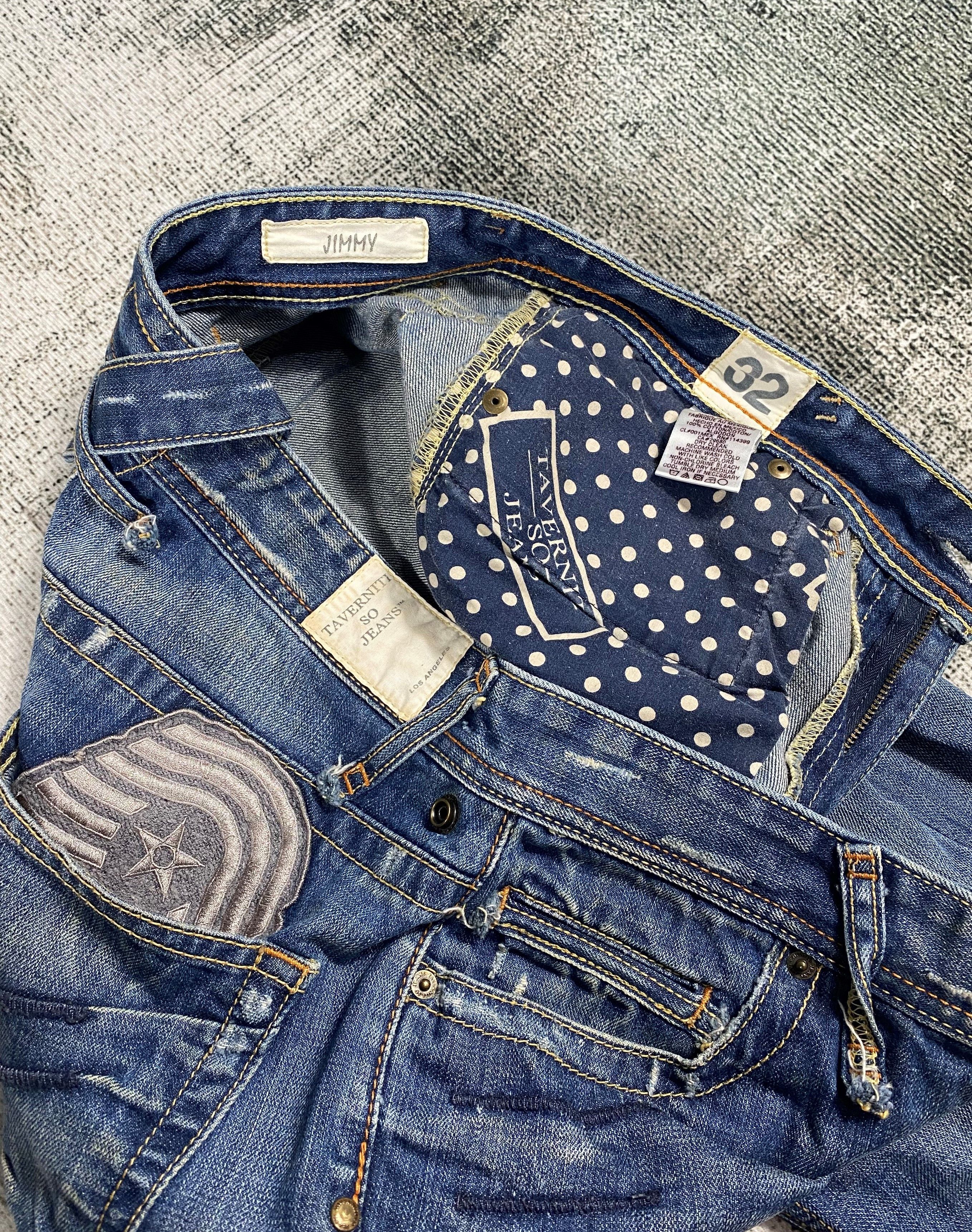 Jimmy Taverniti RARE🔥Jimmy Taverniti Bootcut Flared Distressed Denim Size US 32 / EU 48 - 7 Thumbnail