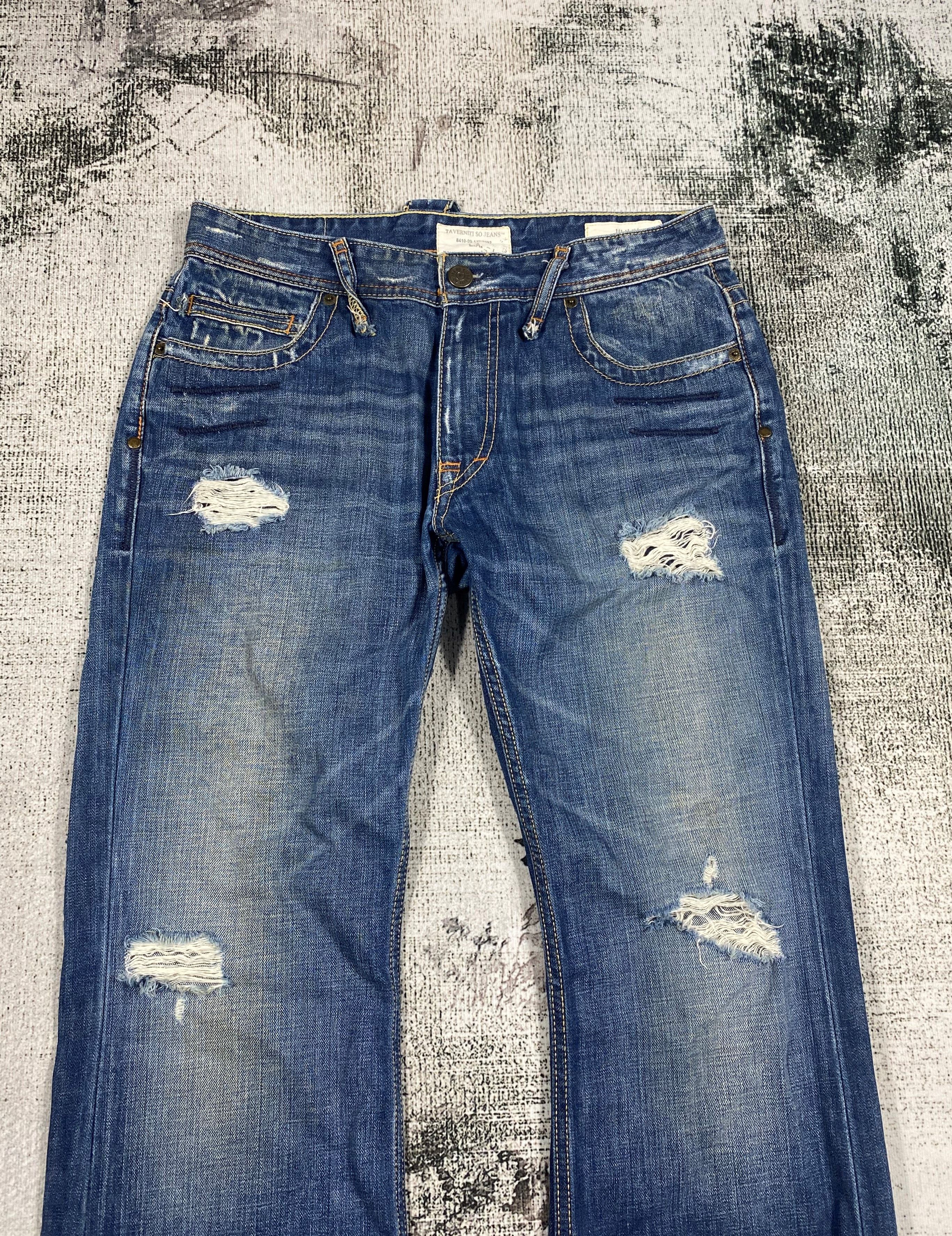 Jimmy Taverniti RARE🔥Jimmy Taverniti Bootcut Flared Distressed Denim Size US 32 / EU 48 - 3 Thumbnail