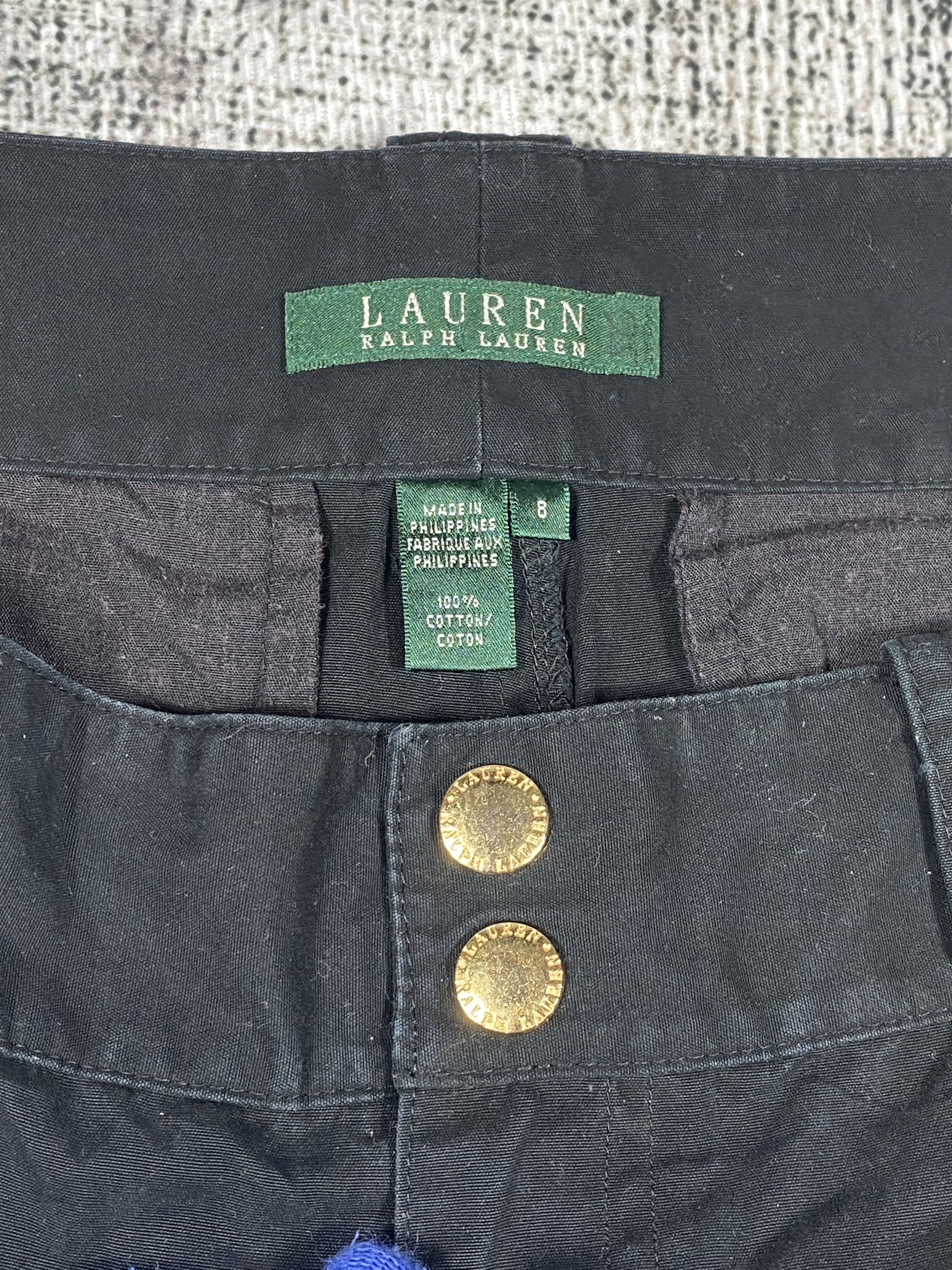 Lauren Ralph Lauren × Vintage Black Cargo Pants Lauren Ralph Lauren Multi Pocket Pants Size 30" / US 8 / IT 44 - 6 Thumbnail