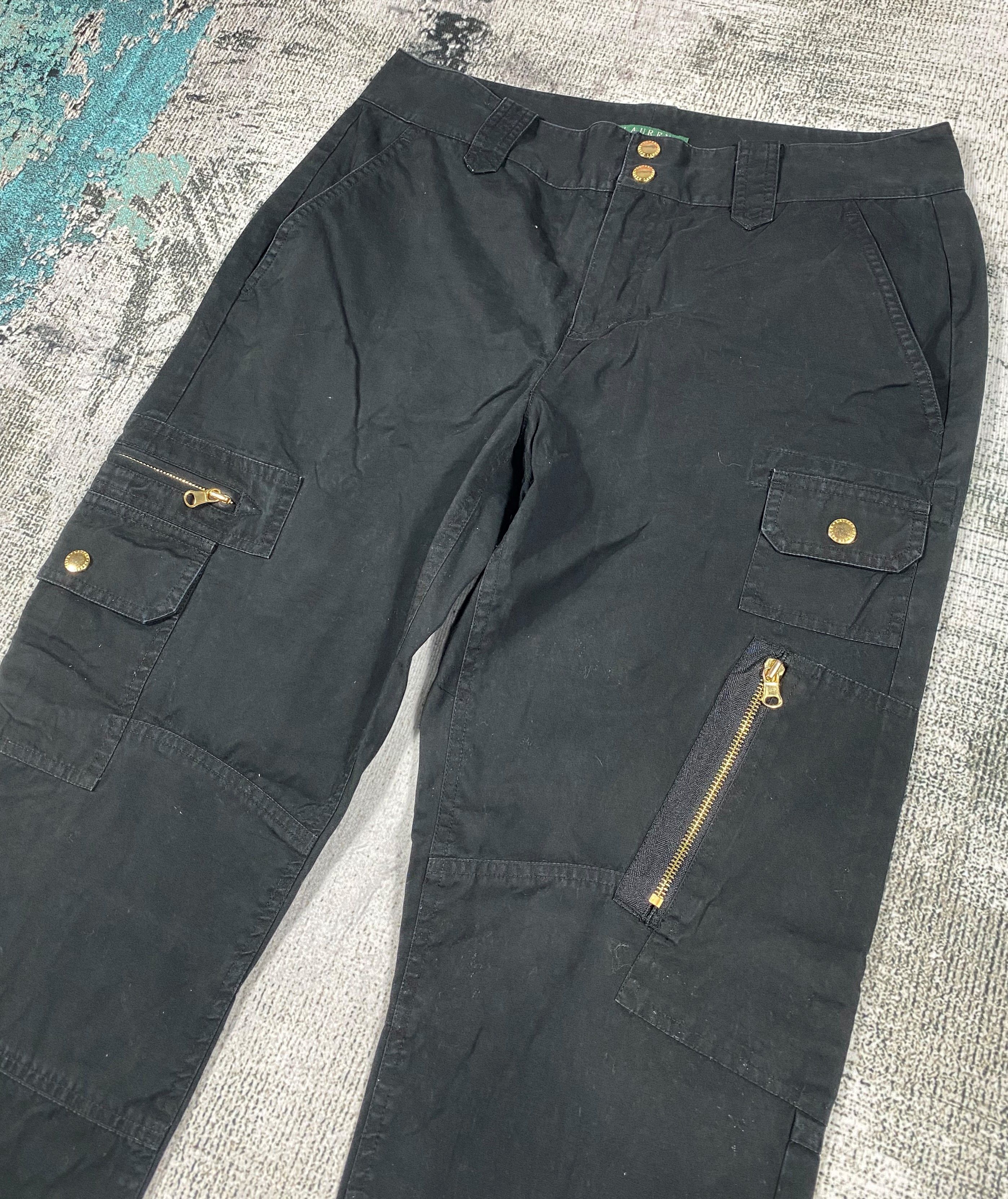 Lauren Ralph Lauren × Vintage Black Cargo Pants Lauren Ralph Lauren Multi Pocket Pants Size 30" / US 8 / IT 44 - 5 Thumbnail