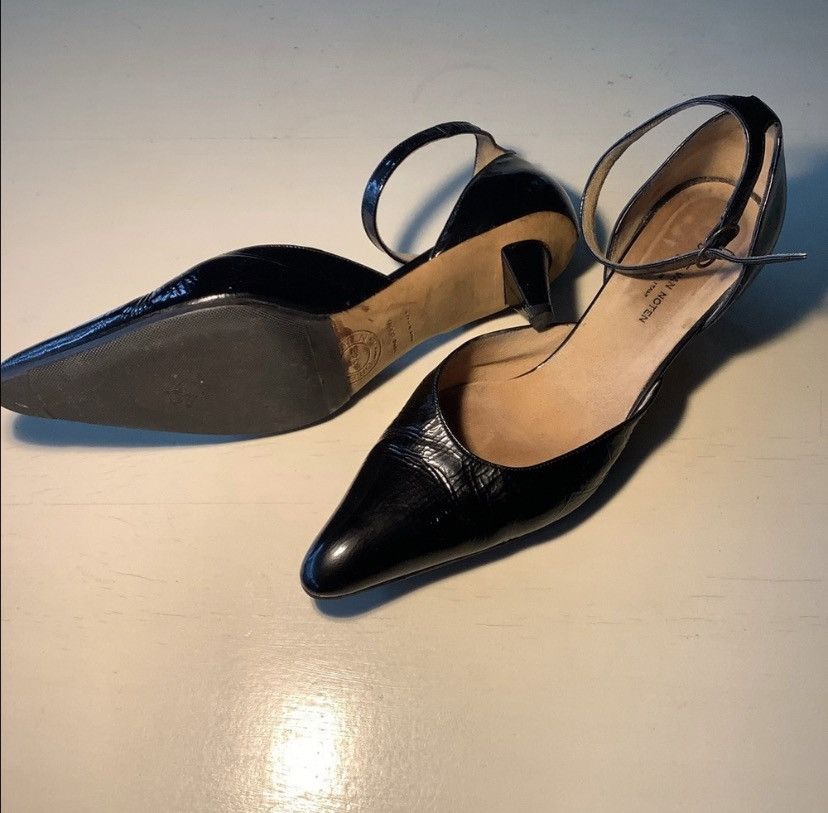 Designer × Dries Van Noten × Vintage Dries van noten black patent kitten heels Size US 8 / IT 38 - 3 Thumbnail