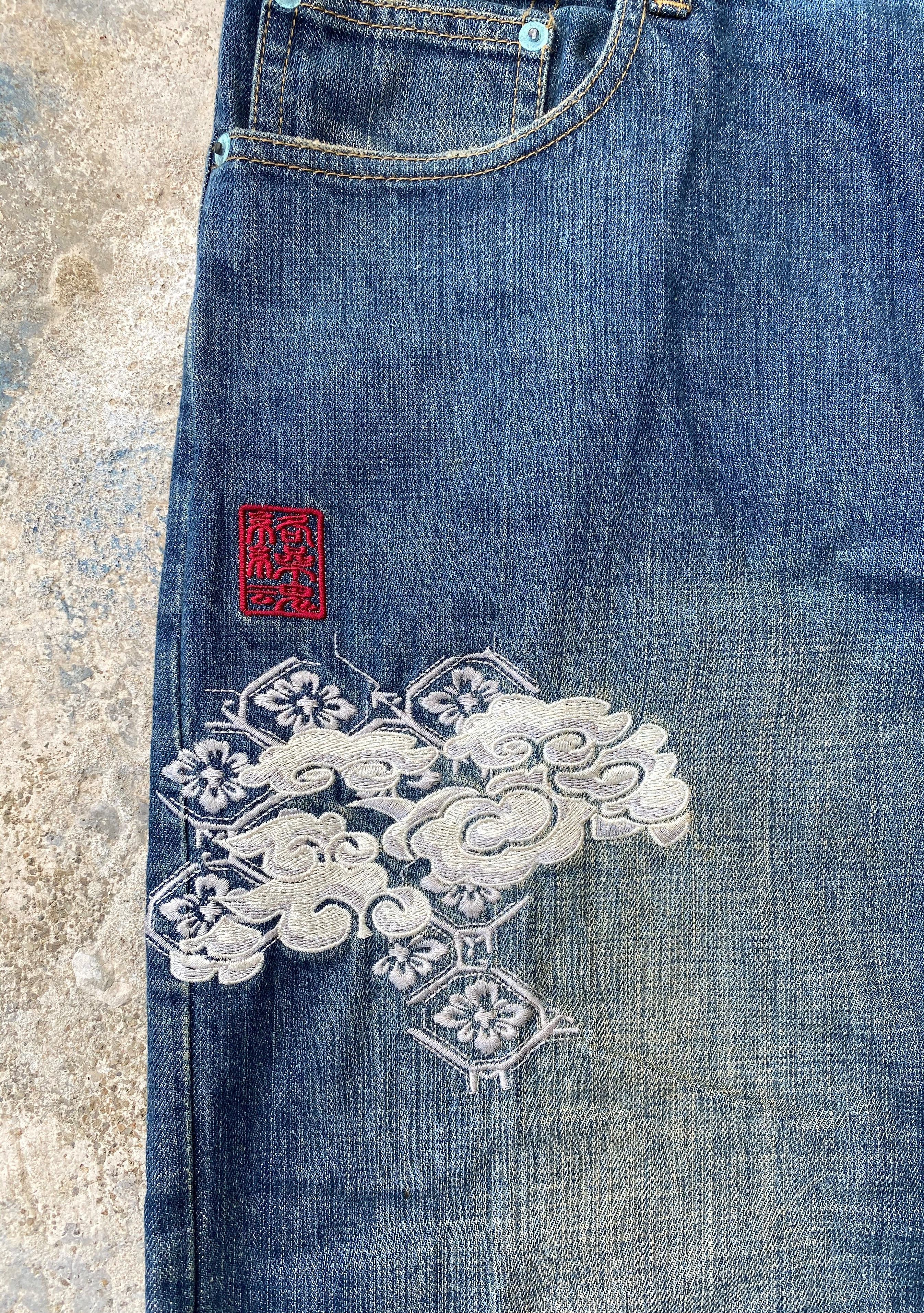 Art Comes First × Japanese Brand Vintage Karakuri Tamashi Dragon Emboiderey Rusty Denim Size US 38 / EU 54 - 6 Thumbnail