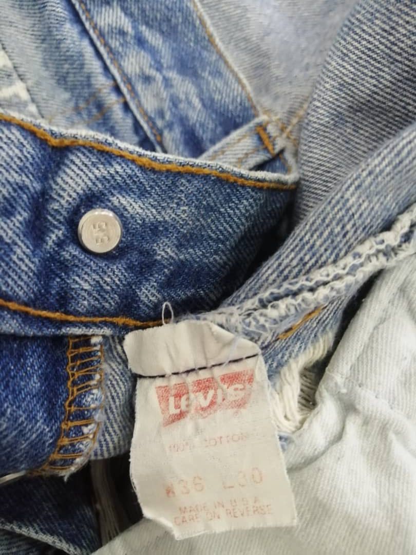 Levi's Vintage Levis 501 shorts THRASHED Jean Distressed Denim Size US 35 - 4 Thumbnail