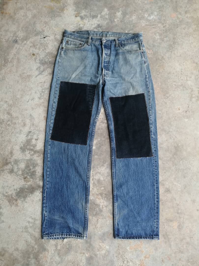 Levi's Vintage Clothing Light Wash Vintage Levi's 501 USA Jeans Custom Patchwork Size US 36 / EU 52 - 1 Thumbnail