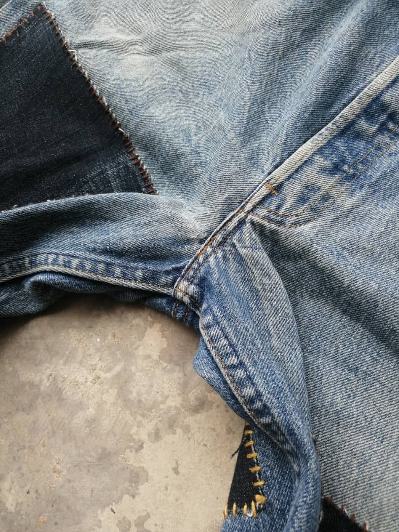 Levi's Vintage Clothing Light Wash Vintage Levi's 501 USA Jeans Custom Patchwork Size US 36 / EU 52 - 12 Thumbnail