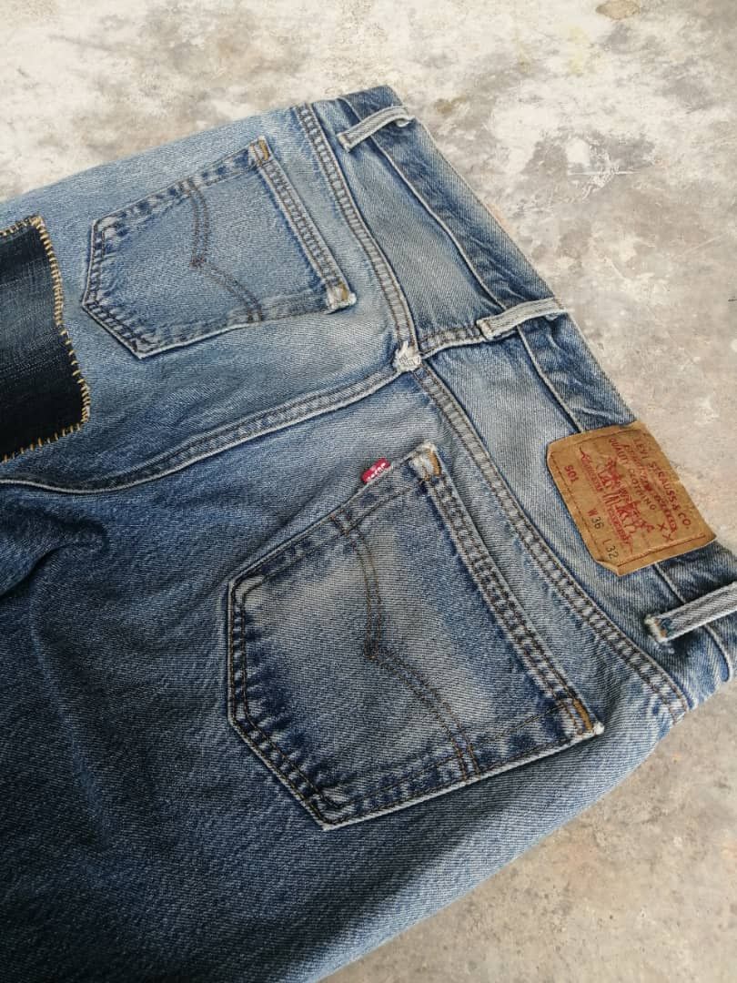 Levi's Vintage Clothing Light Wash Vintage Levi's 501 USA Jeans Custom Patchwork Size US 36 / EU 52 - 17 Thumbnail