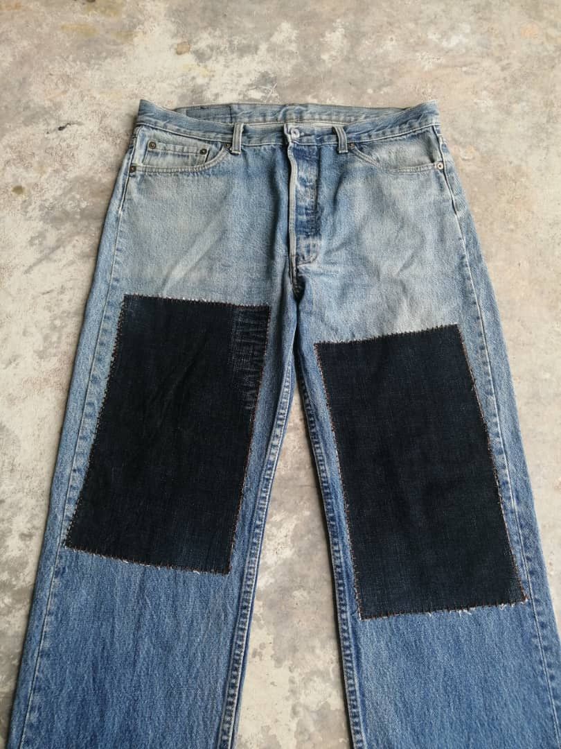 Levi's Vintage Clothing Light Wash Vintage Levi's 501 USA Jeans Custom Patchwork Size US 36 / EU 52 - 3 Thumbnail