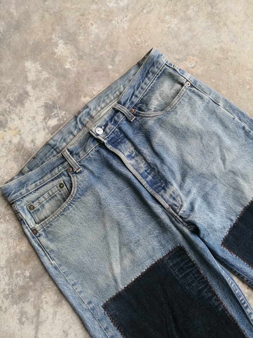 Levi's Vintage Clothing Light Wash Vintage Levi's 501 USA Jeans Custom Patchwork Size US 36 / EU 52 - 5 Thumbnail