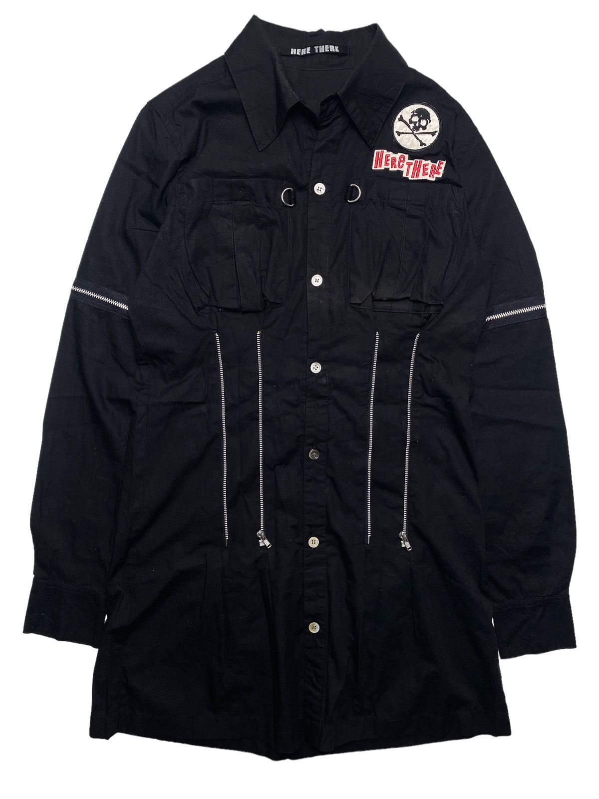 Hysteric Glamour 1990s Here There - Multizipper Punk Button Shirt Size XS / US 0-2 / IT 36-38 - 2 Thumbnail