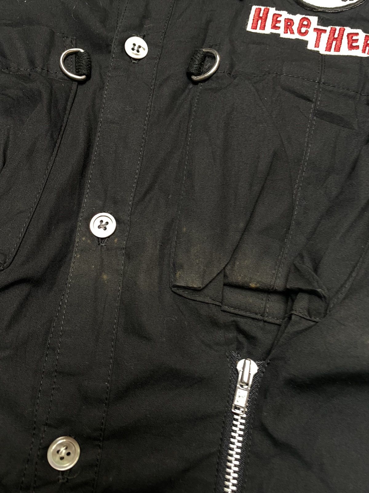 Hysteric Glamour 1990s Here There - Multizipper Punk Button Shirt Size XS / US 0-2 / IT 36-38 - 4 Thumbnail