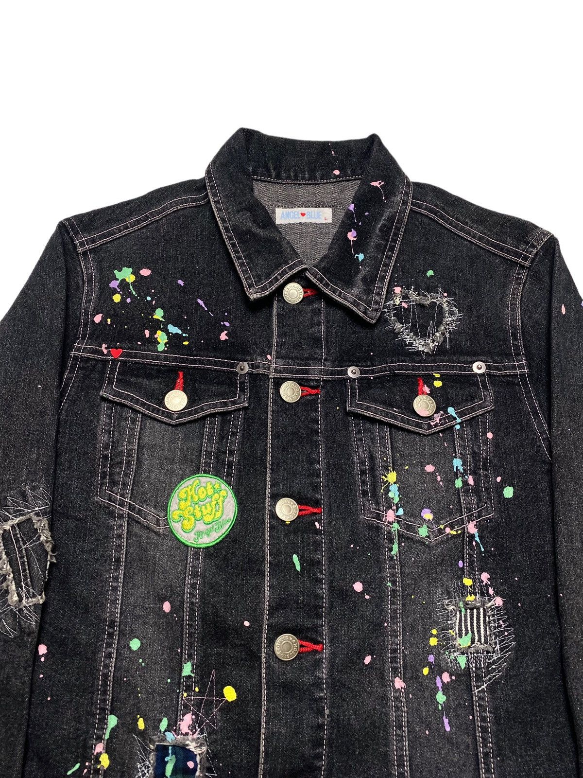 Hysteric Glamour 2000s Angel Blue - Distressed Painter Denim Jacket Size US S / EU 44-46 / 1 - 4 Thumbnail