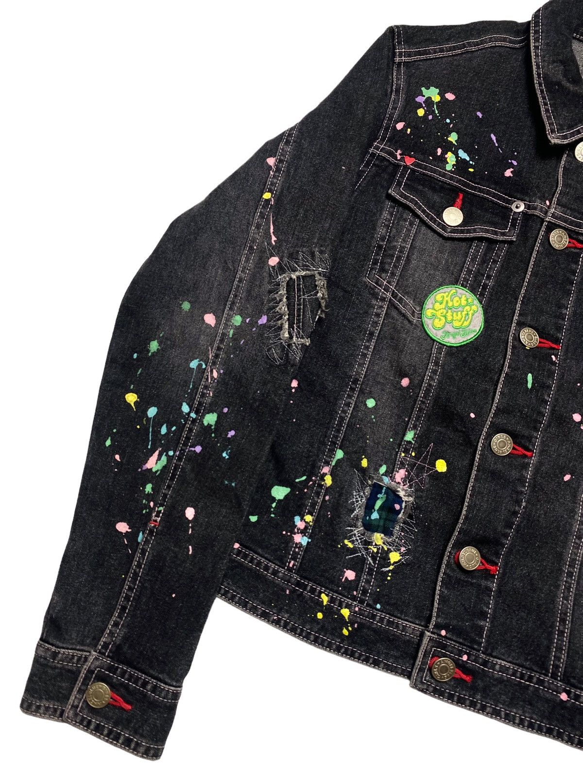 Hysteric Glamour 2000s Angel Blue - Distressed Painter Denim Jacket Size US S / EU 44-46 / 1 - 3 Thumbnail