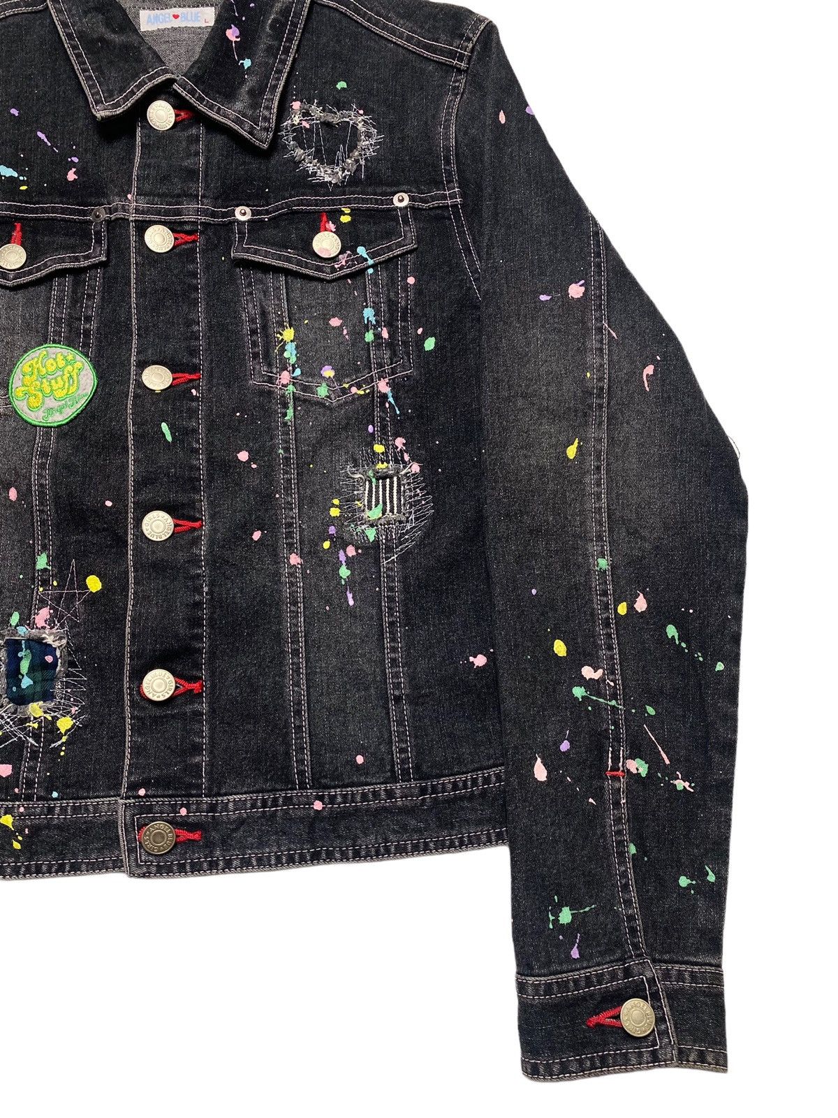 Hysteric Glamour 2000s Angel Blue - Distressed Painter Denim Jacket Size US S / EU 44-46 / 1 - 5 Thumbnail