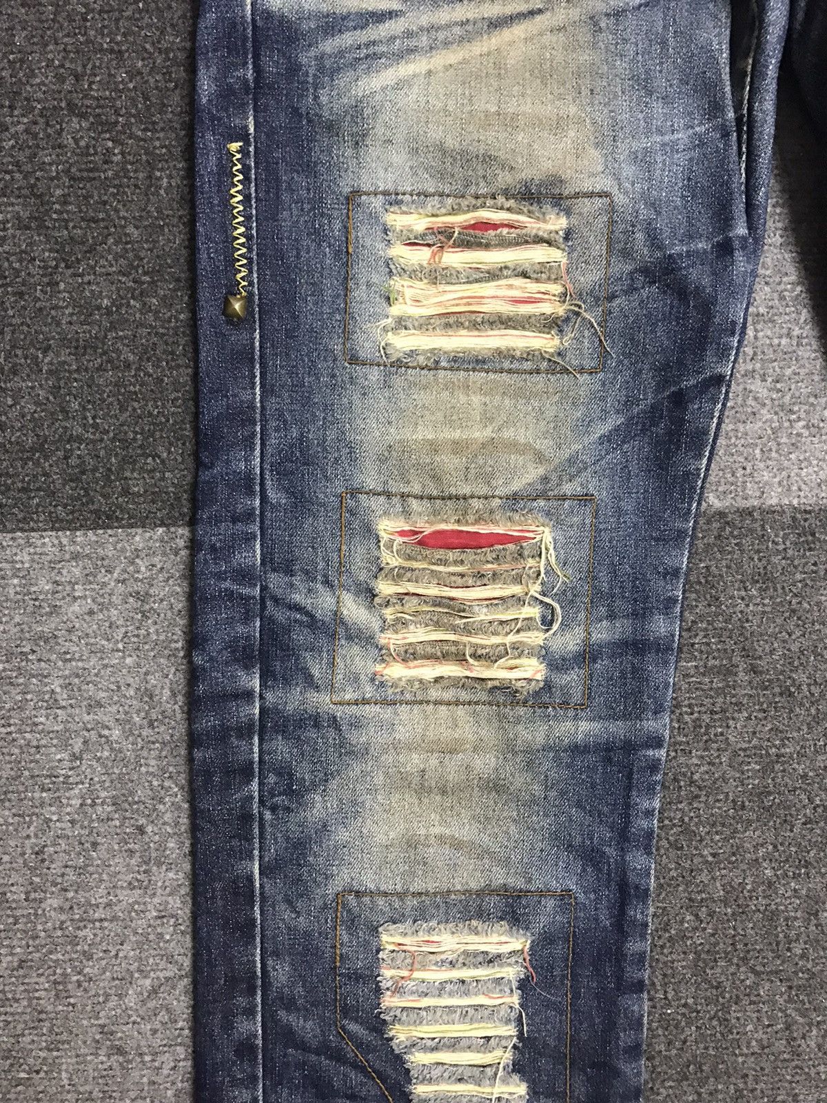 Japanese Brand Joneaa Distressed Patchwork Jeans Size US 29 - 8 Thumbnail