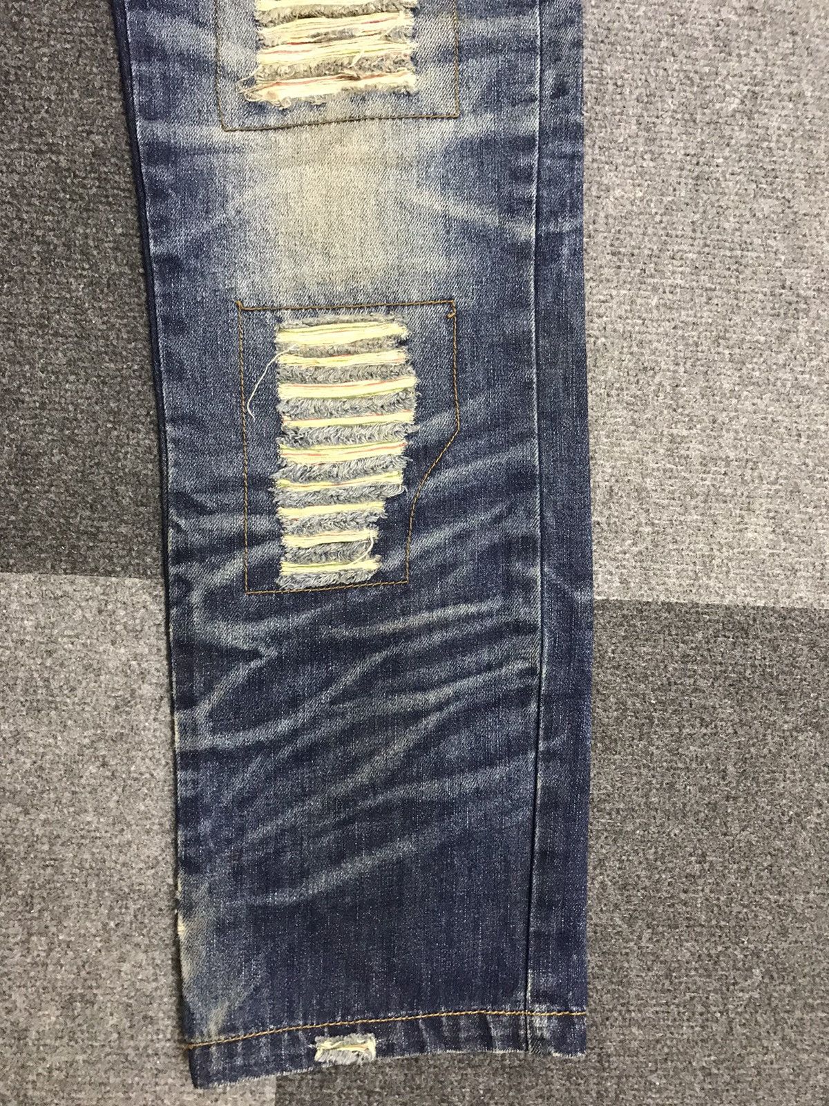 Japanese Brand Joneaa Distressed Patchwork Jeans Size US 29 - 9 Thumbnail