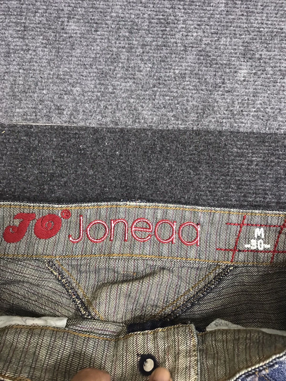 Japanese Brand Joneaa Distressed Patchwork Jeans Size US 29 - 10 Thumbnail