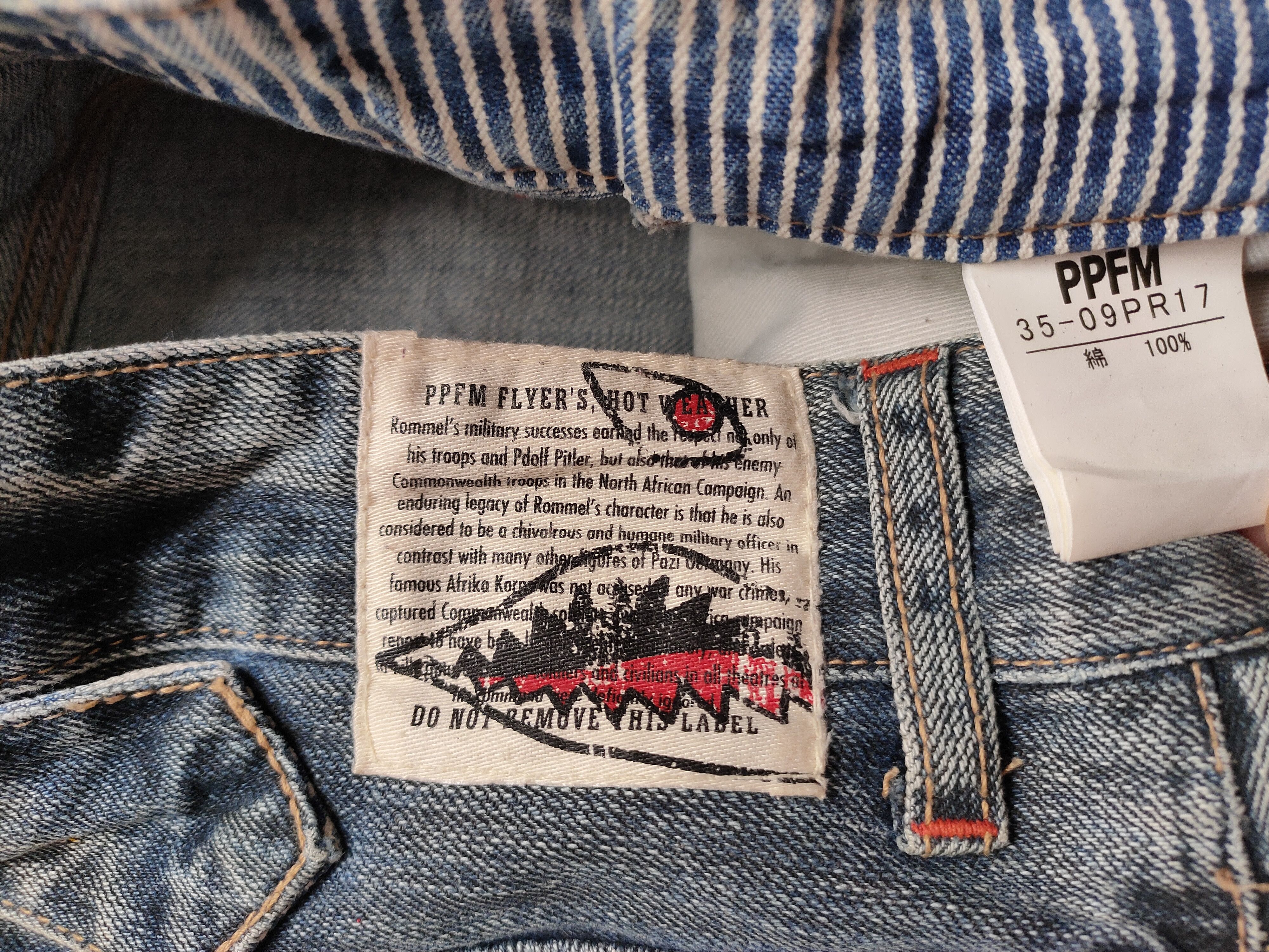 Japanese Brand PPFM Flyer's Hot Weasher War 3 Painted Distressed Jeans Size US 31 - 7 Thumbnail