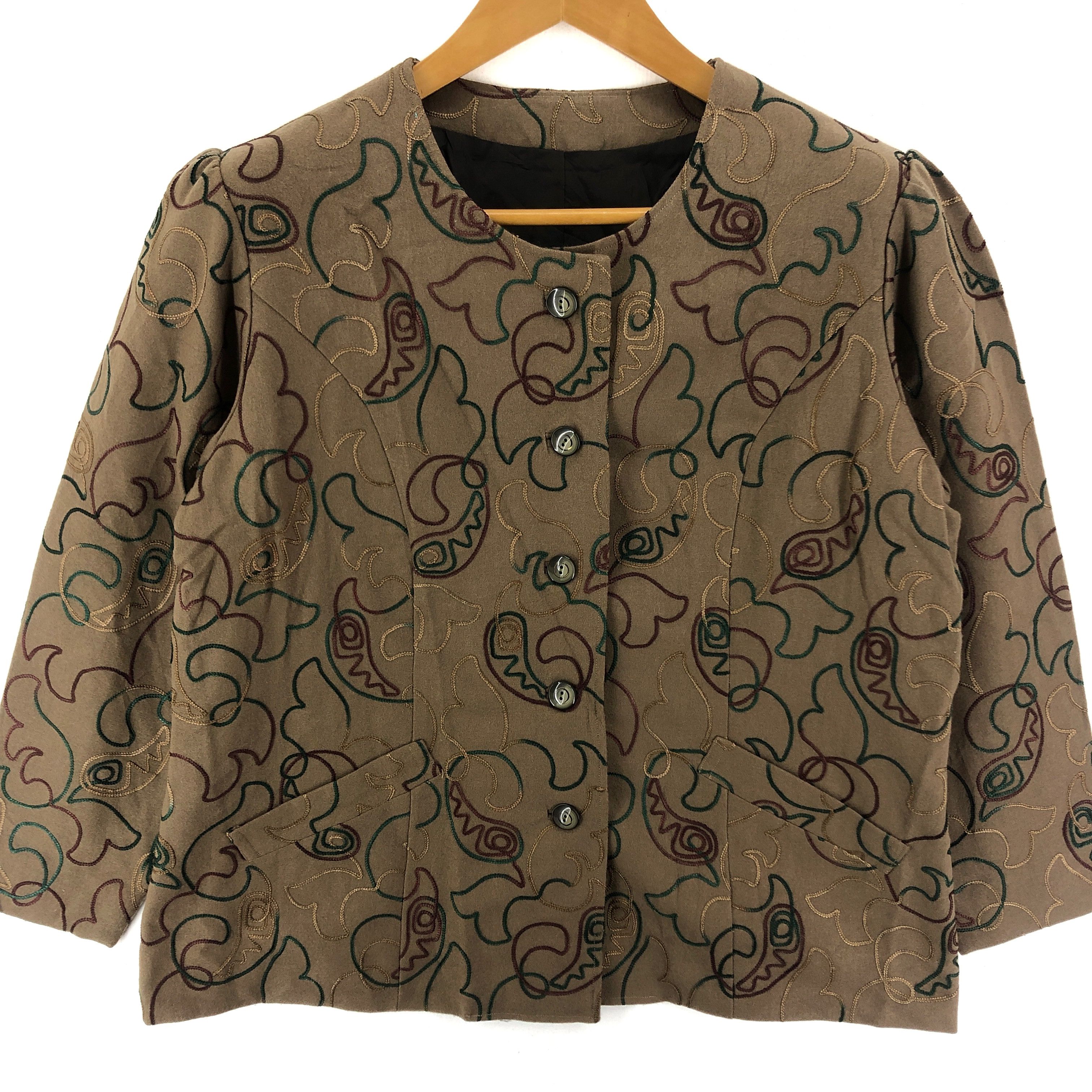 Japanese Brand Women Casual Jacket Nice Design #2038-36 Size M / US 6-8 / IT 42-44 - 2 Thumbnail