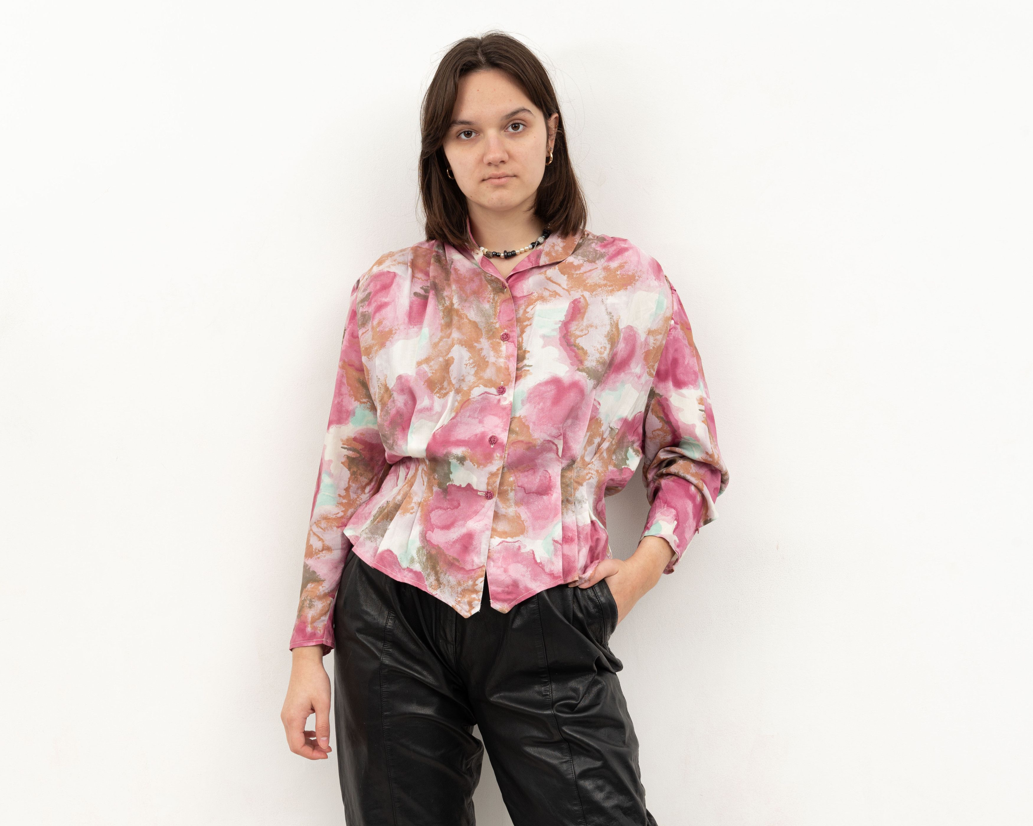 Other × Vintage YOUR SIXTH SENSE UK 20 Button Up Over Shirt Floral Blouse Size XL / US 12-14 / IT 48-50 - 3 Thumbnail