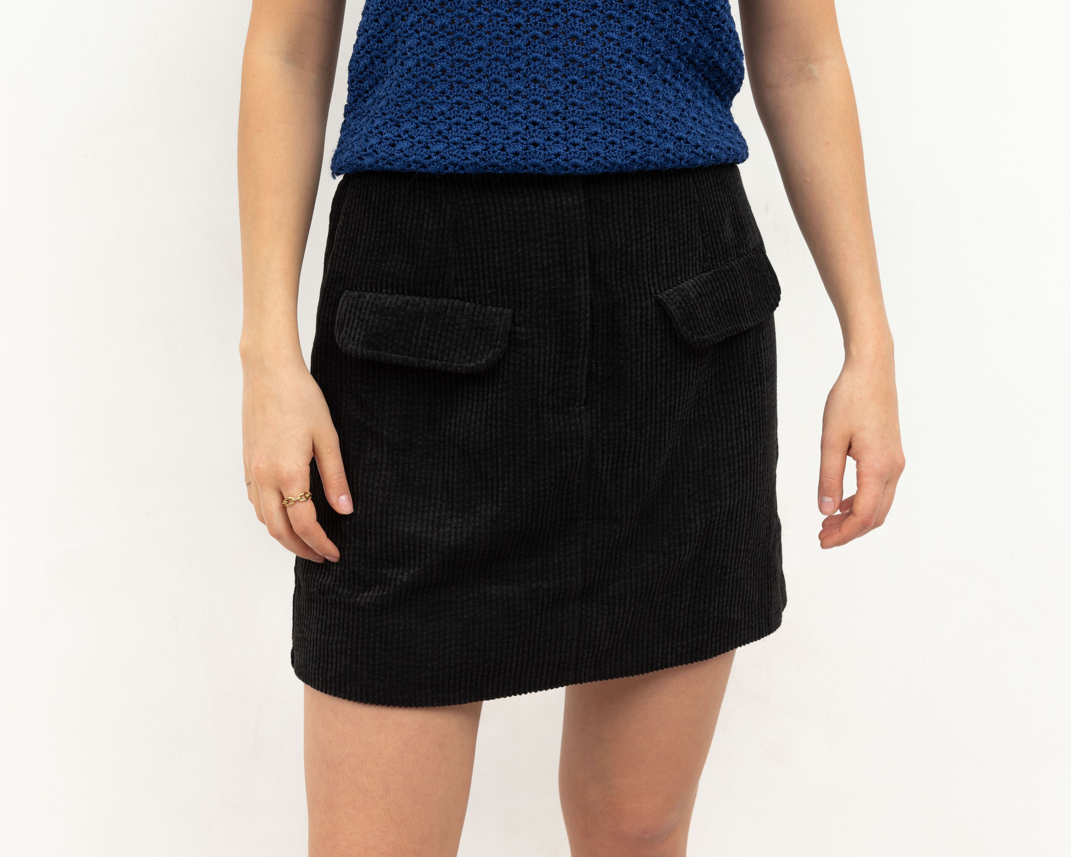 Vintage SECOND FEMALE Boyas Short Skirt Corduroy Mini Above The Knee Size 28" / US 6 / IT 42 - 2 Thumbnail