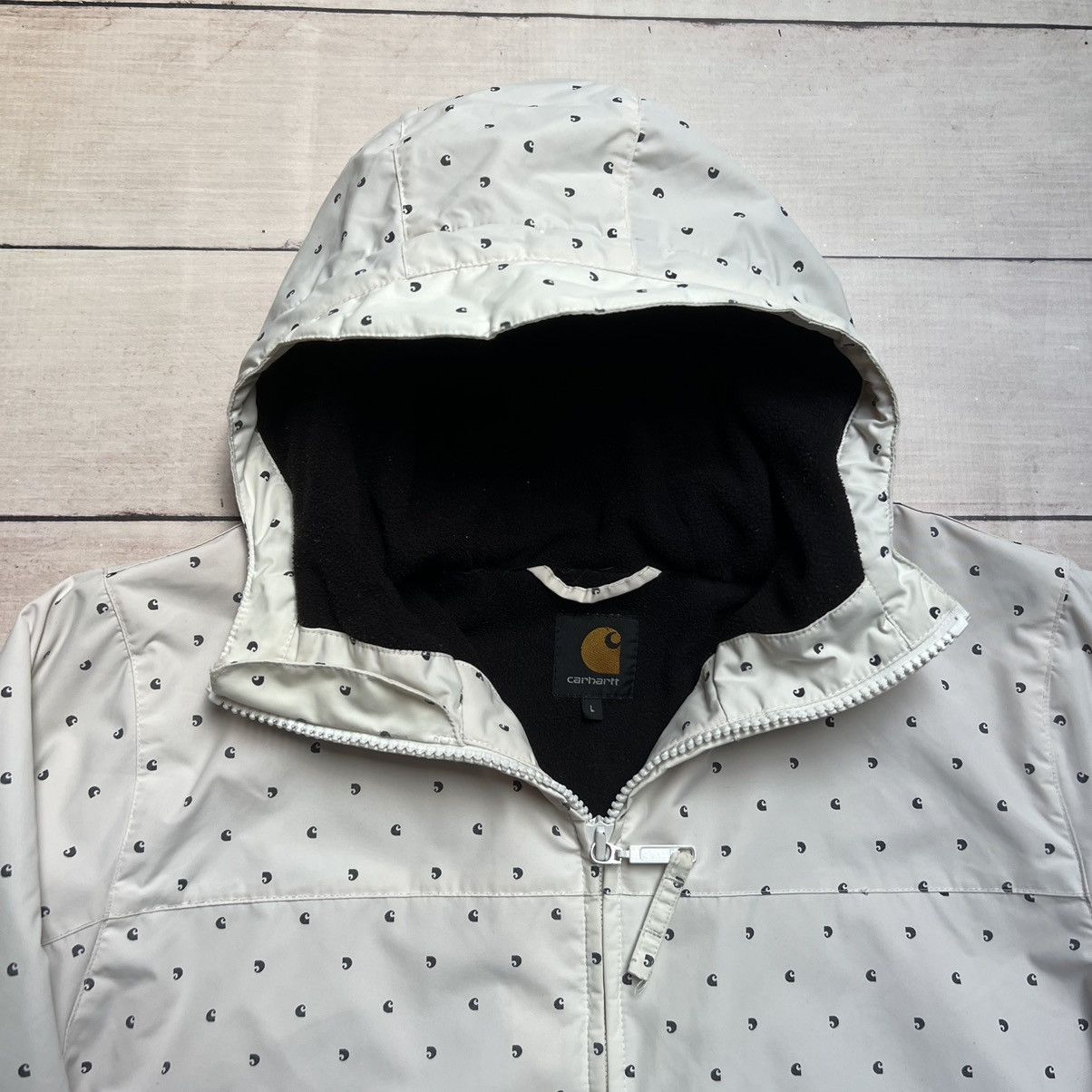 Carhartt Vintage Carhartt Jacket Monogram Logo Fleece Size US L / EU 52-54 / 3 - 6 Thumbnail
