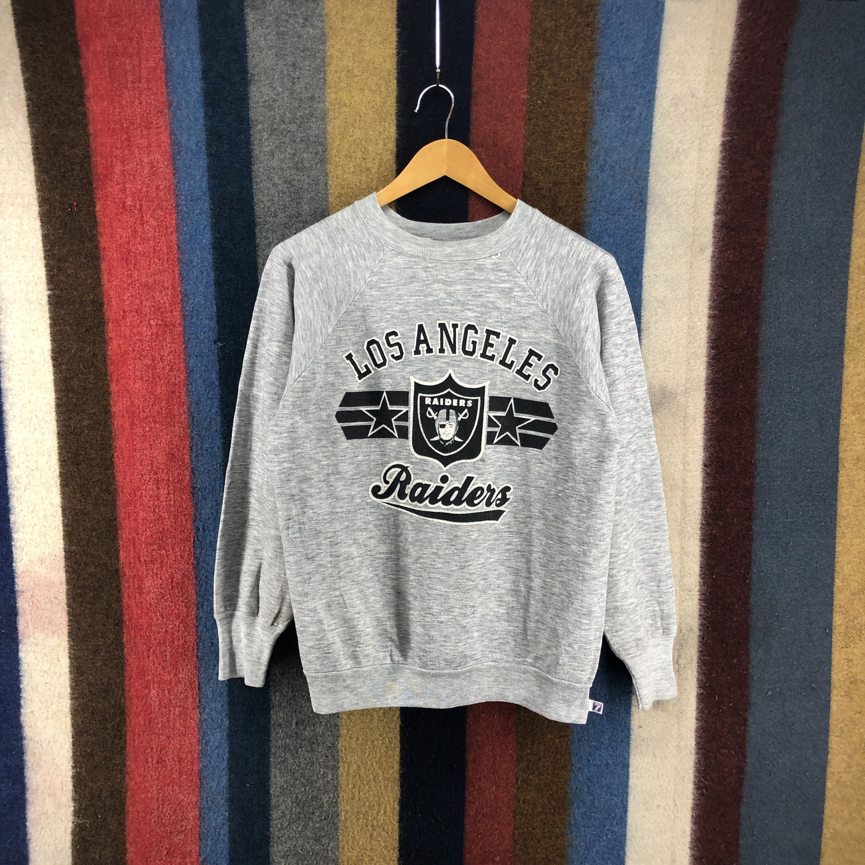 90s Vintage LOS ANGELES RAIDERS Crew Neck Sweatshirt #0197/J 