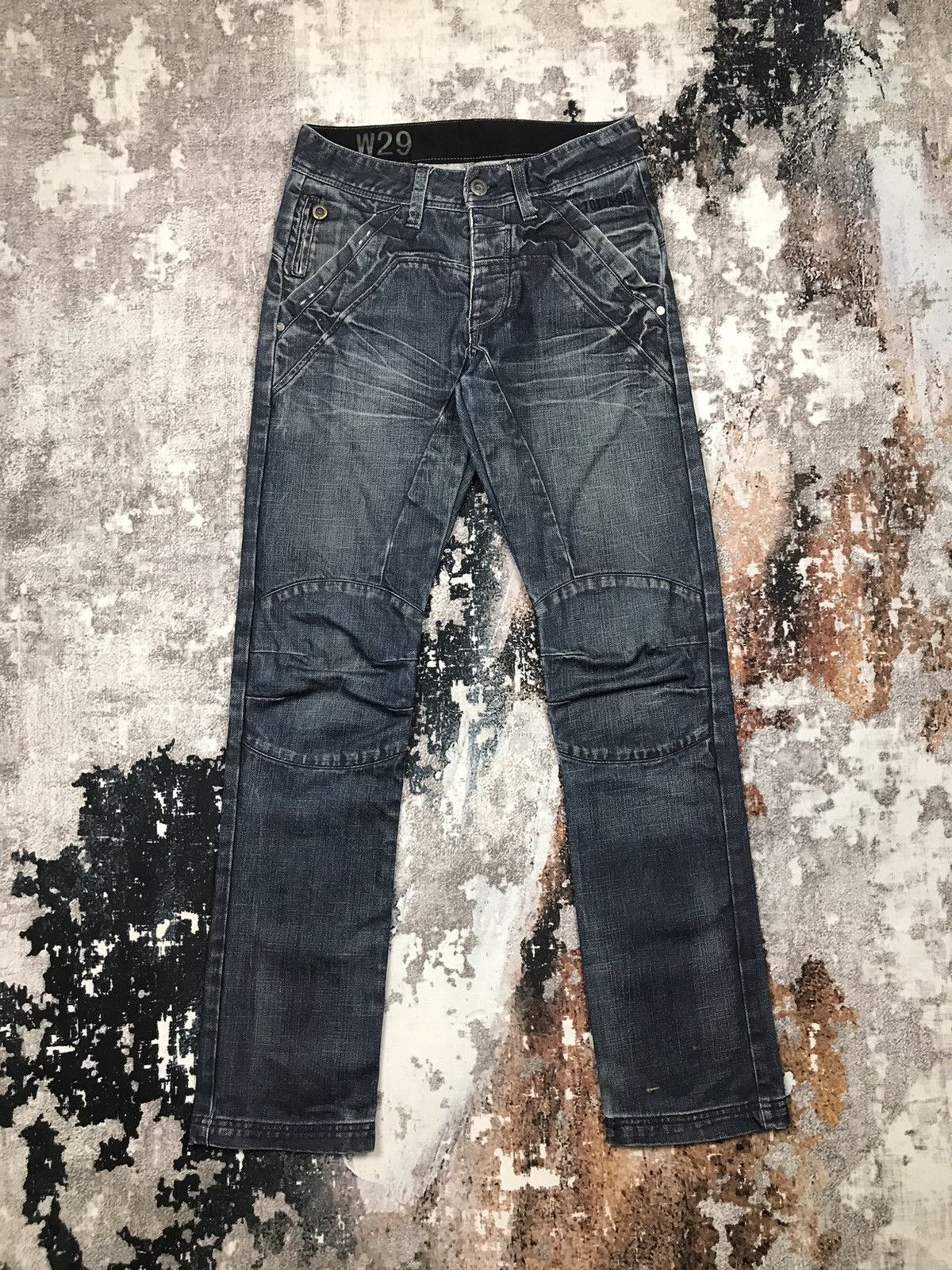 image of Avant Garde x Biker Jeans Vintage Japanese Springfield Slim Straight Biker Denim Jeans in Blue (Siz