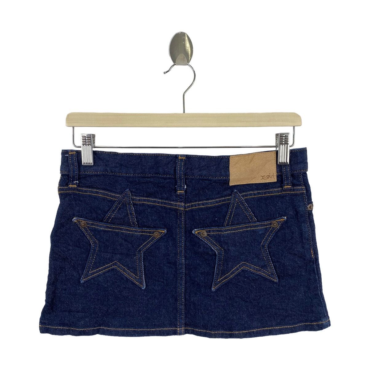 Vintage X-GIRL SKATE Skateboard Brand Jeans Star Pocket Short Skirt Size 29" - 8 Thumbnail