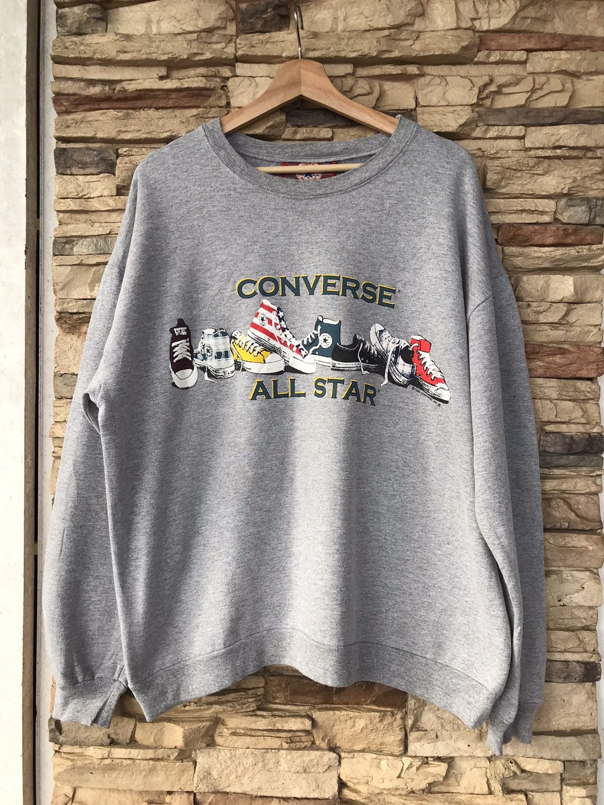 image of Vintage Converse All Star Sweatshirts in Grey, Men's (Size XL)
