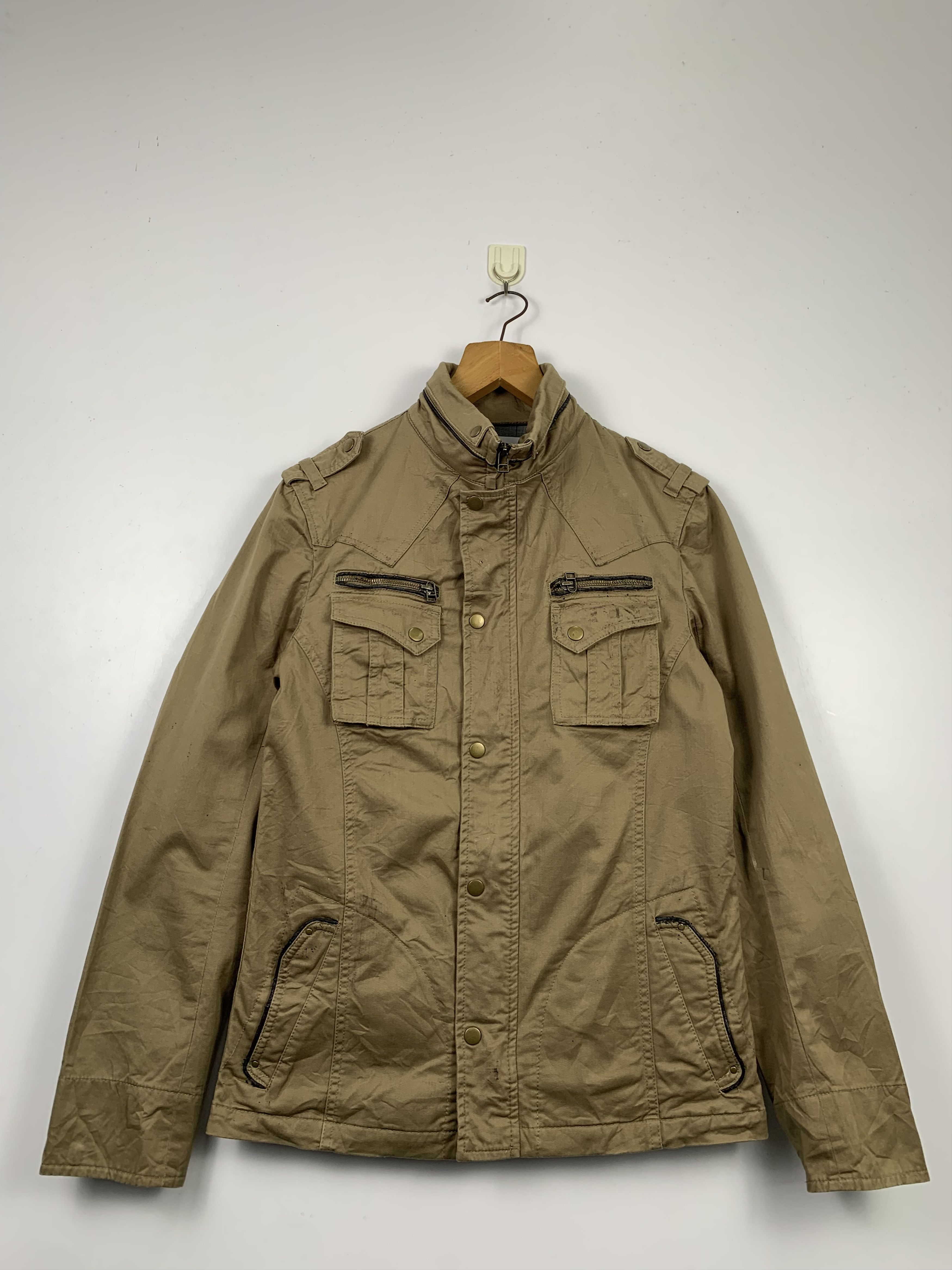 image of Michel Klein Paris Multi Pocket Rugged Jacket in Brown, Men's (Size Small)