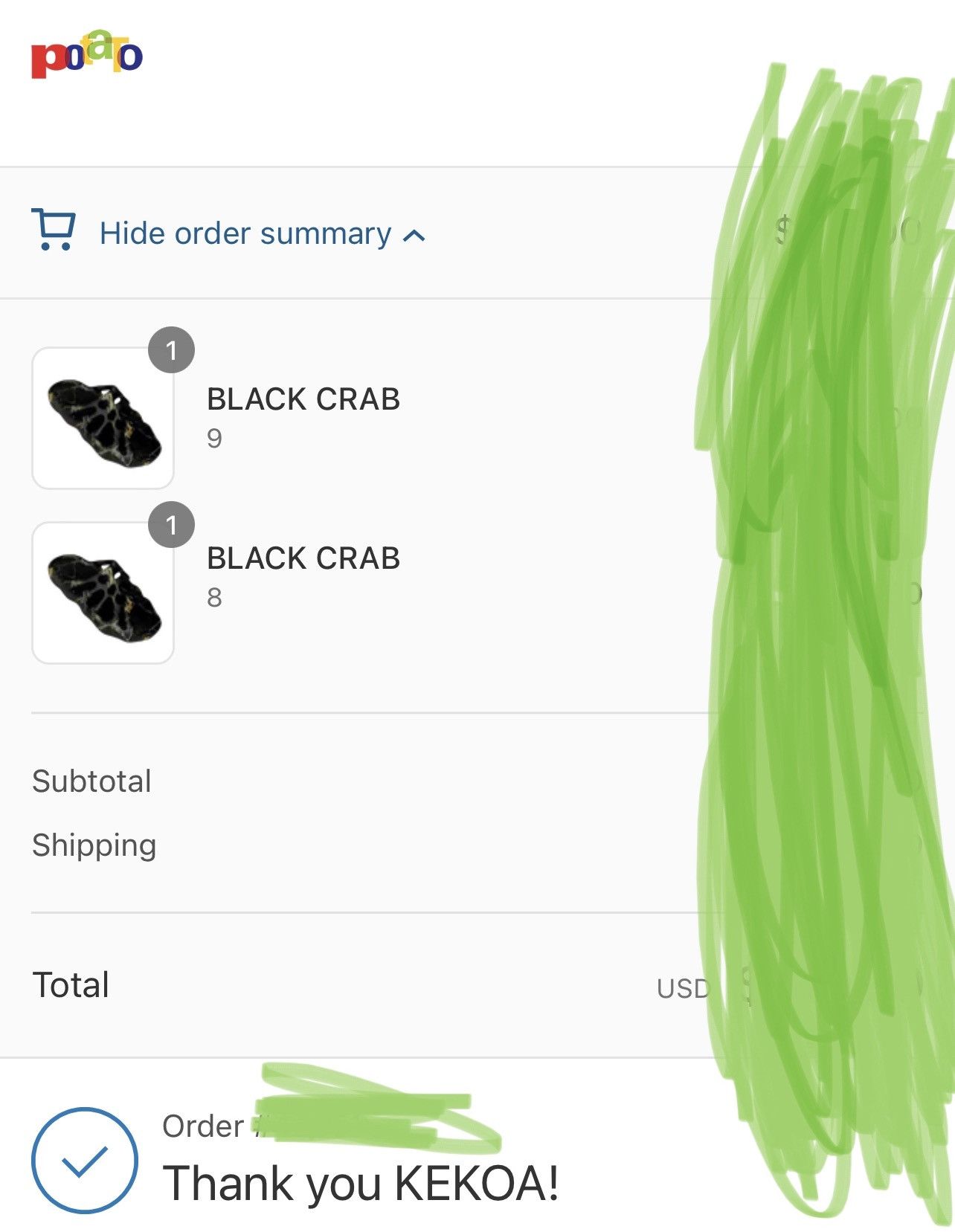 Imran Potato Crab Yeezy 🦀🖤SZ 8 Size US 8 / EU 41 - 6 Thumbnail