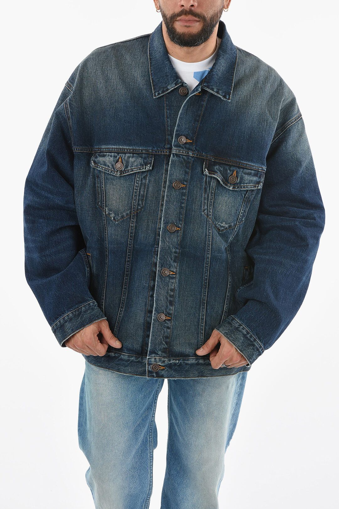 Balenciaga Balenciaga FBI Embroidered Denim Jacket | Grailed
