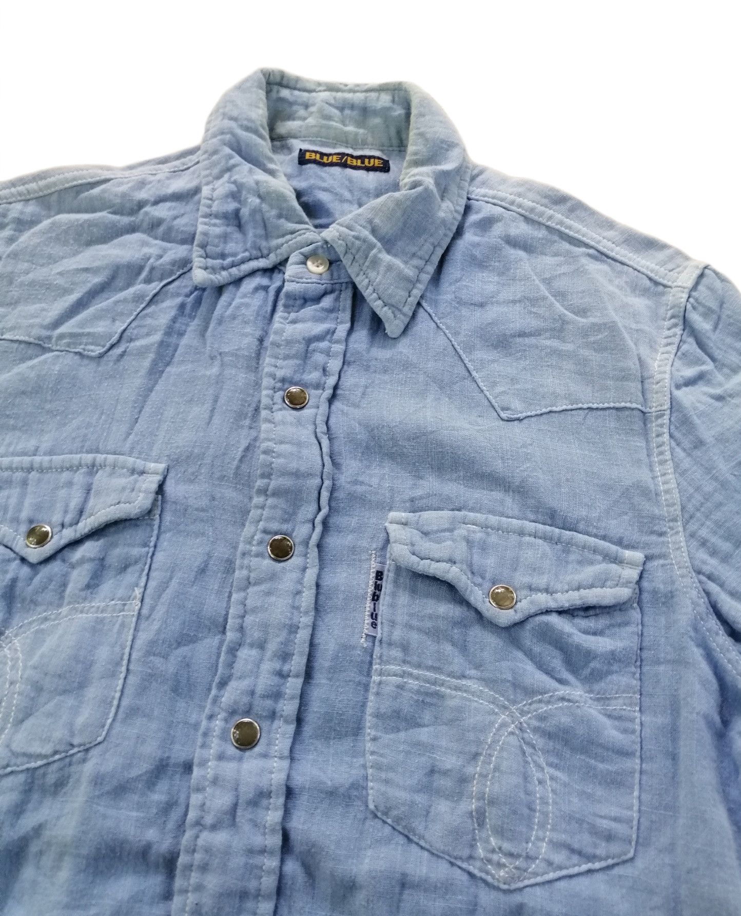 Blue Blue Japan Vintage Blue Blue Japan Button Up Pearl Snap Shirt Size US S / EU 44-46 / 1 - 5 Thumbnail