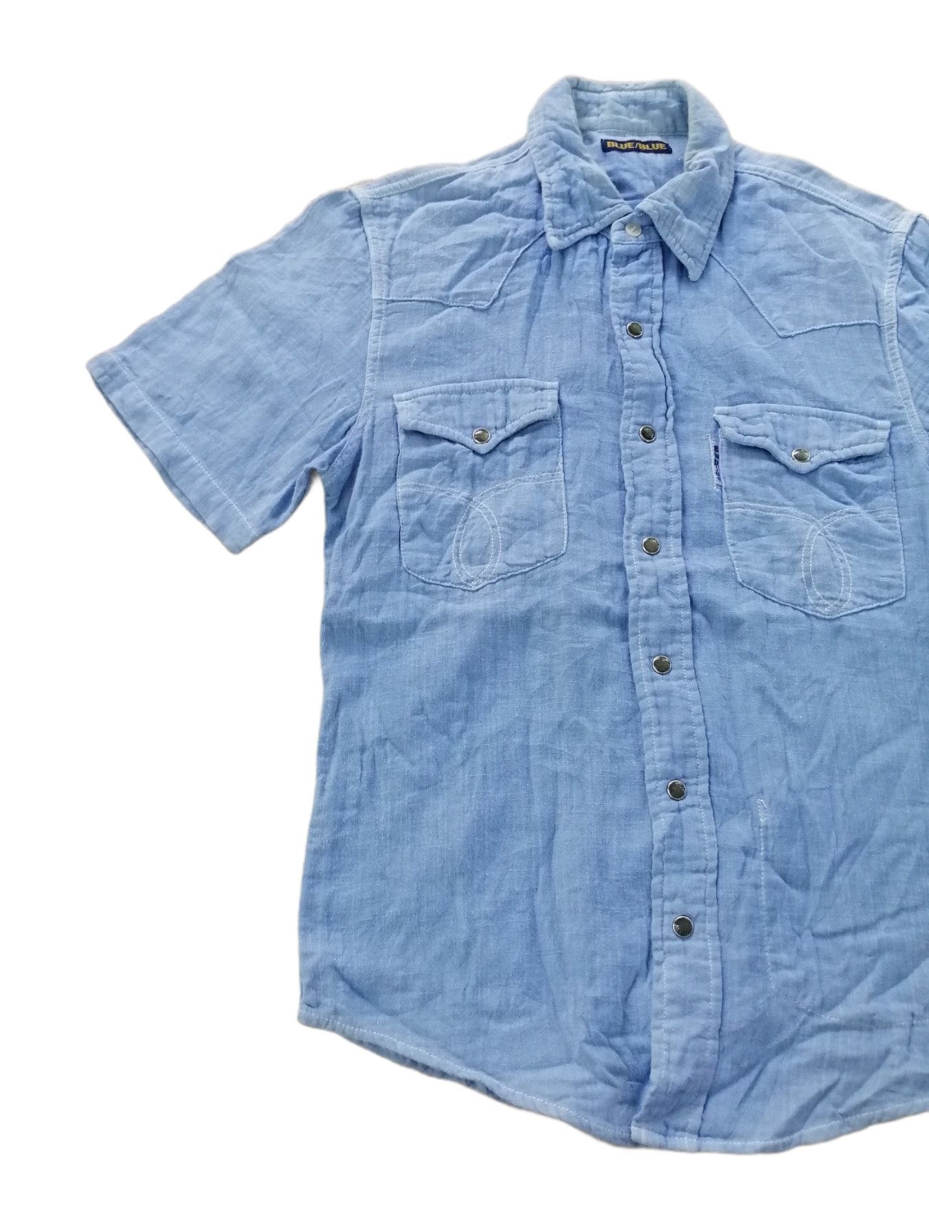 Blue Blue Japan Vintage Blue Blue Japan Button Up Pearl Snap Shirt Size US S / EU 44-46 / 1 - 3 Thumbnail