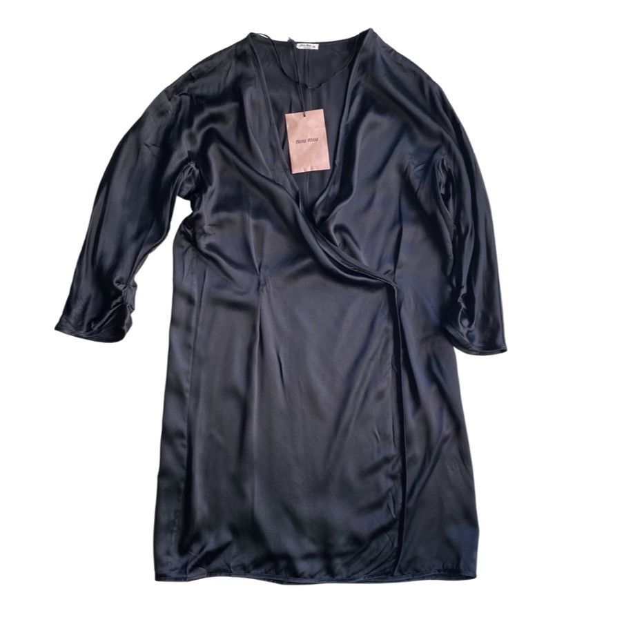 Miu Miu Miu Miu Black Washed Satin Blouse Size S / US 4 / IT 40 - 1 Thumbnail
